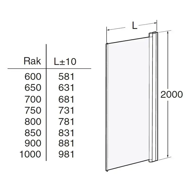 Duschdörr Contura Shower Space Rak SPNF