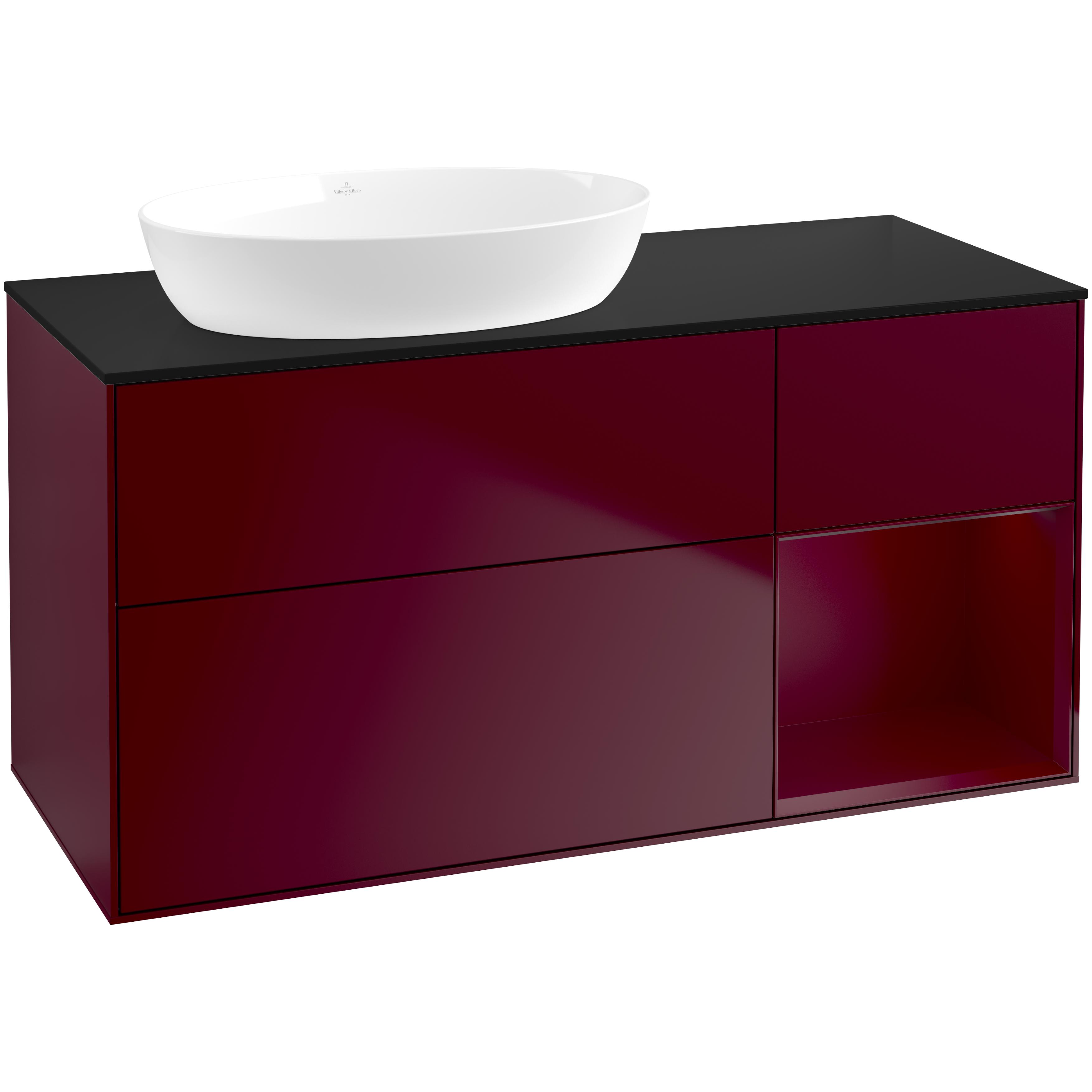 Tvättställsskåp Villeroy & Boch Finion med 3 Lådor Hylla och Bänkskiva för Ocentrerat Tvättställ från Artis & Collaro