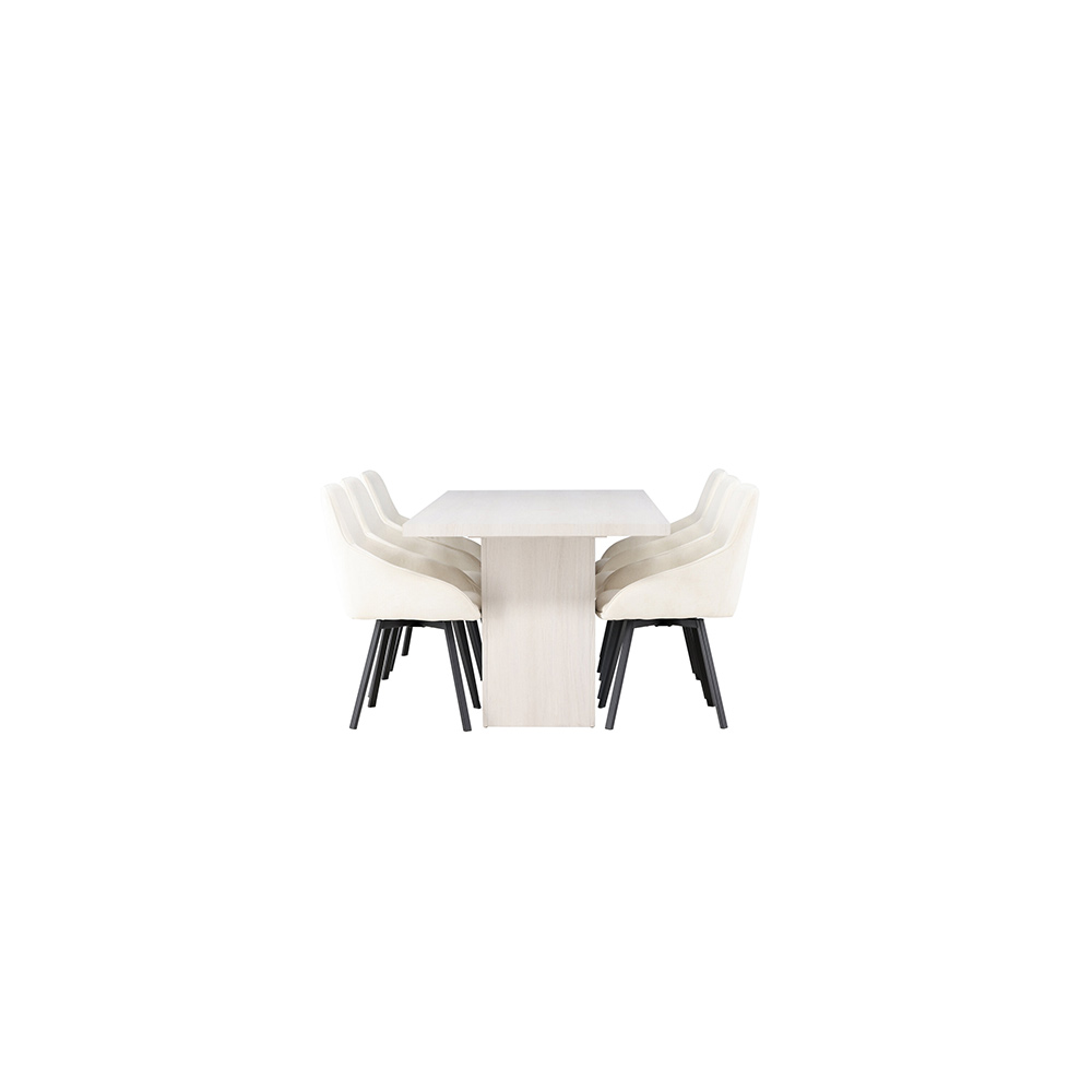 Spisegruppe Venture Home Olga med 6 Rosie Stoler