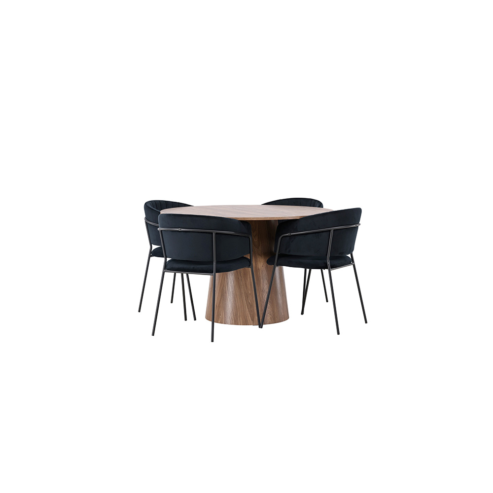 Spisegruppe Venture Home Lanzo med 4 Selma Stoler