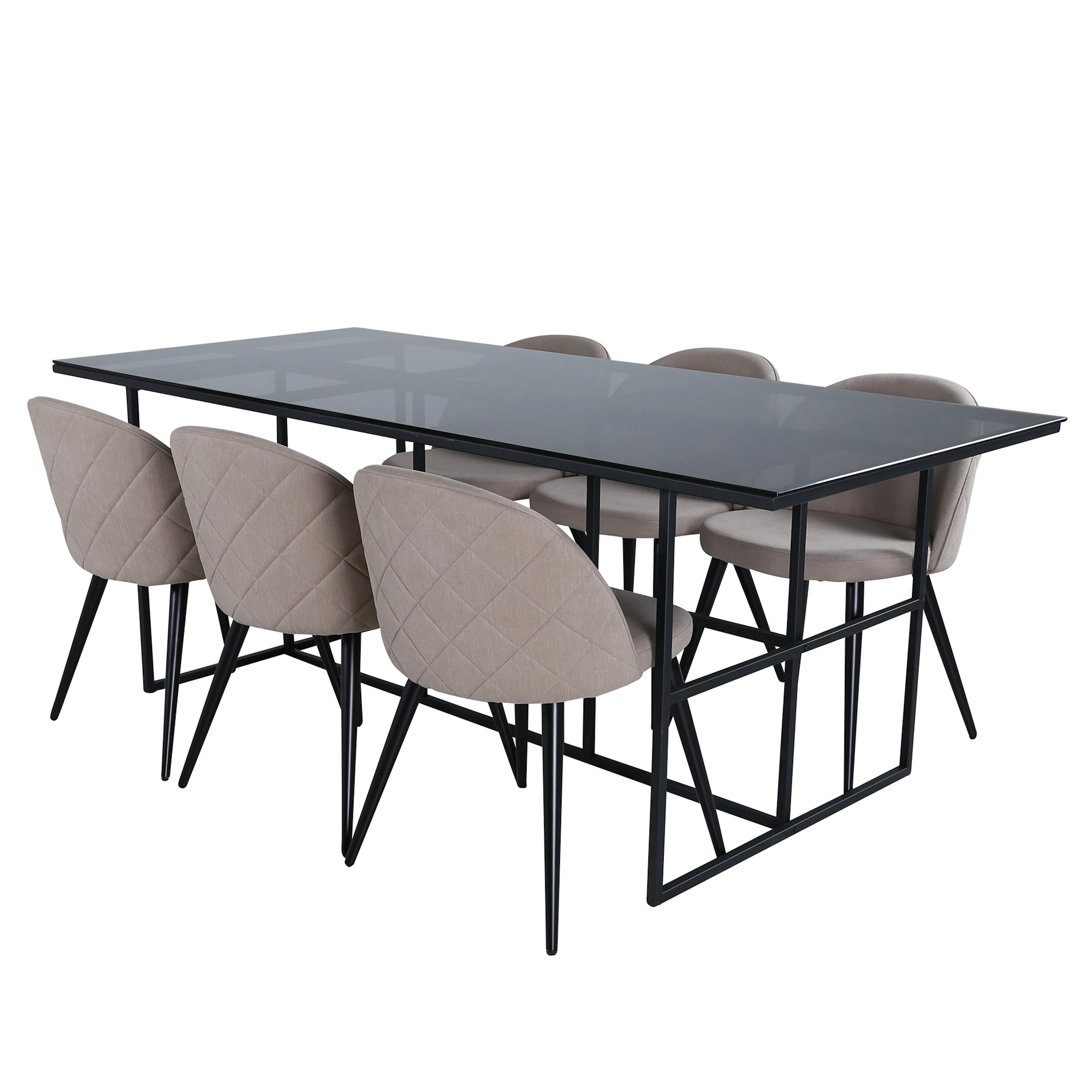Spisegruppe Venture Home Lund med 6 Valentina Stitcthes Stoler Polyester