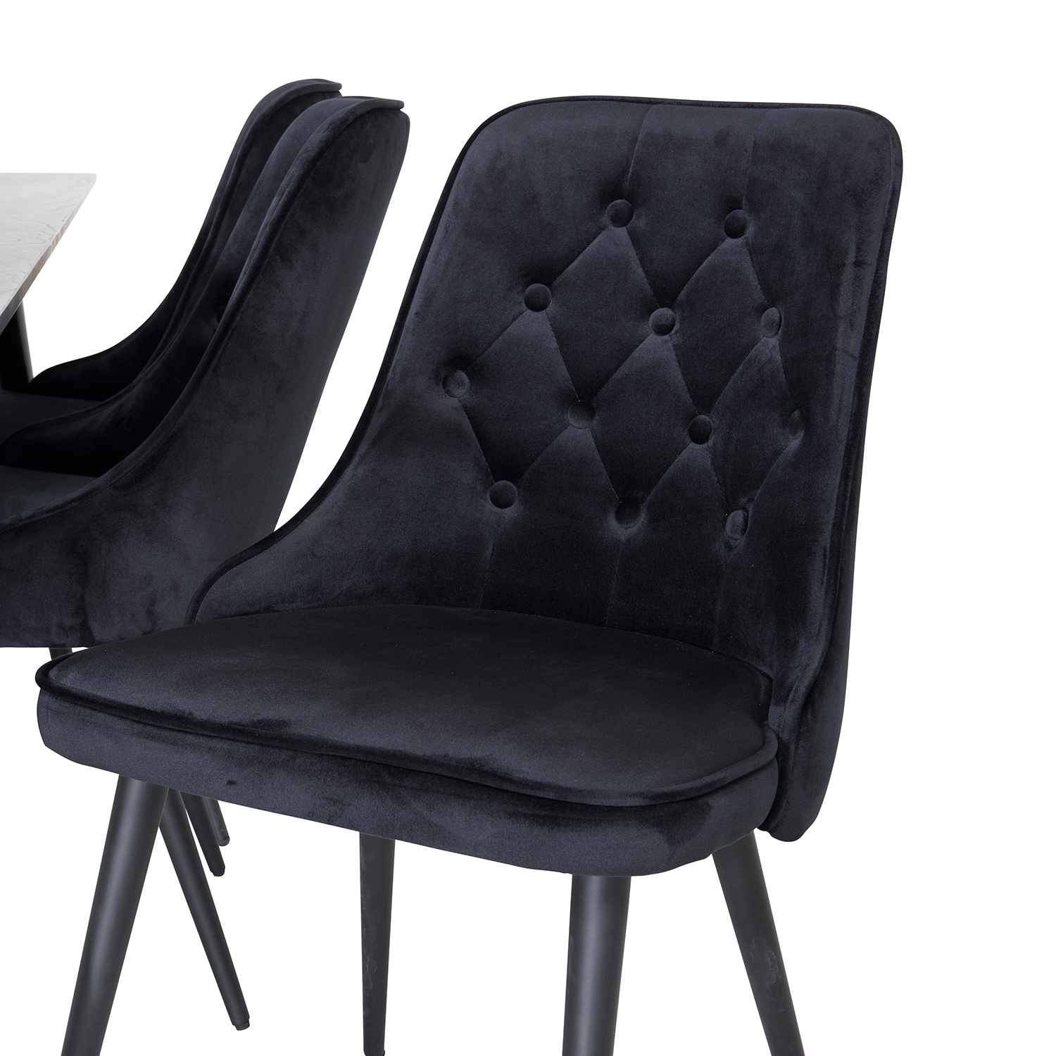 Spisegruppe Venture Home Dipp med 6 Velvet Deluxe Fløyel Stoler