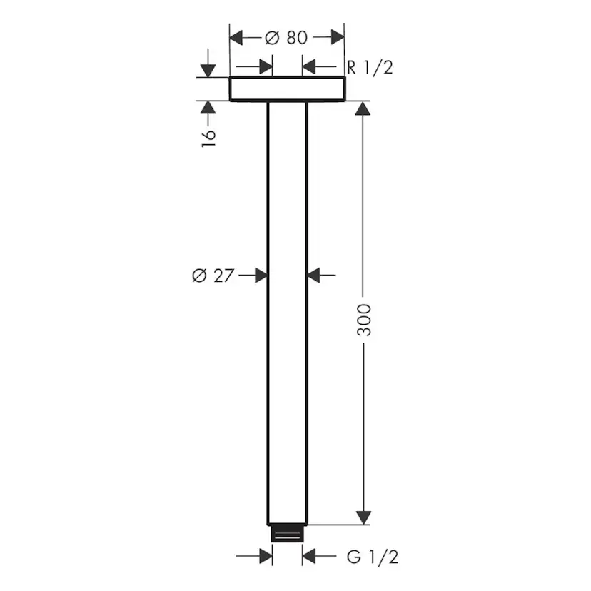 Dusjarm Hansgrohe S 300 for Tak