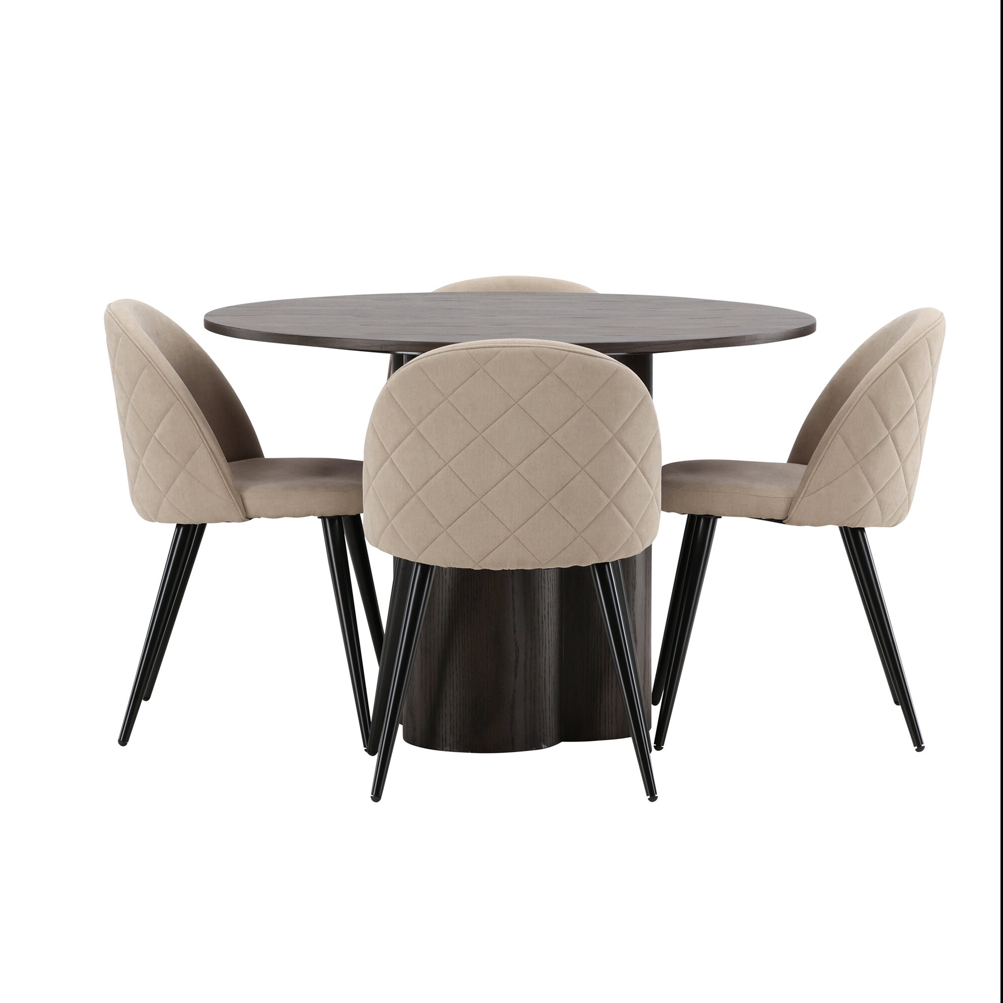 Spisegruppe Venture Home Olivia med 4 Velvet Stitches Stoler
