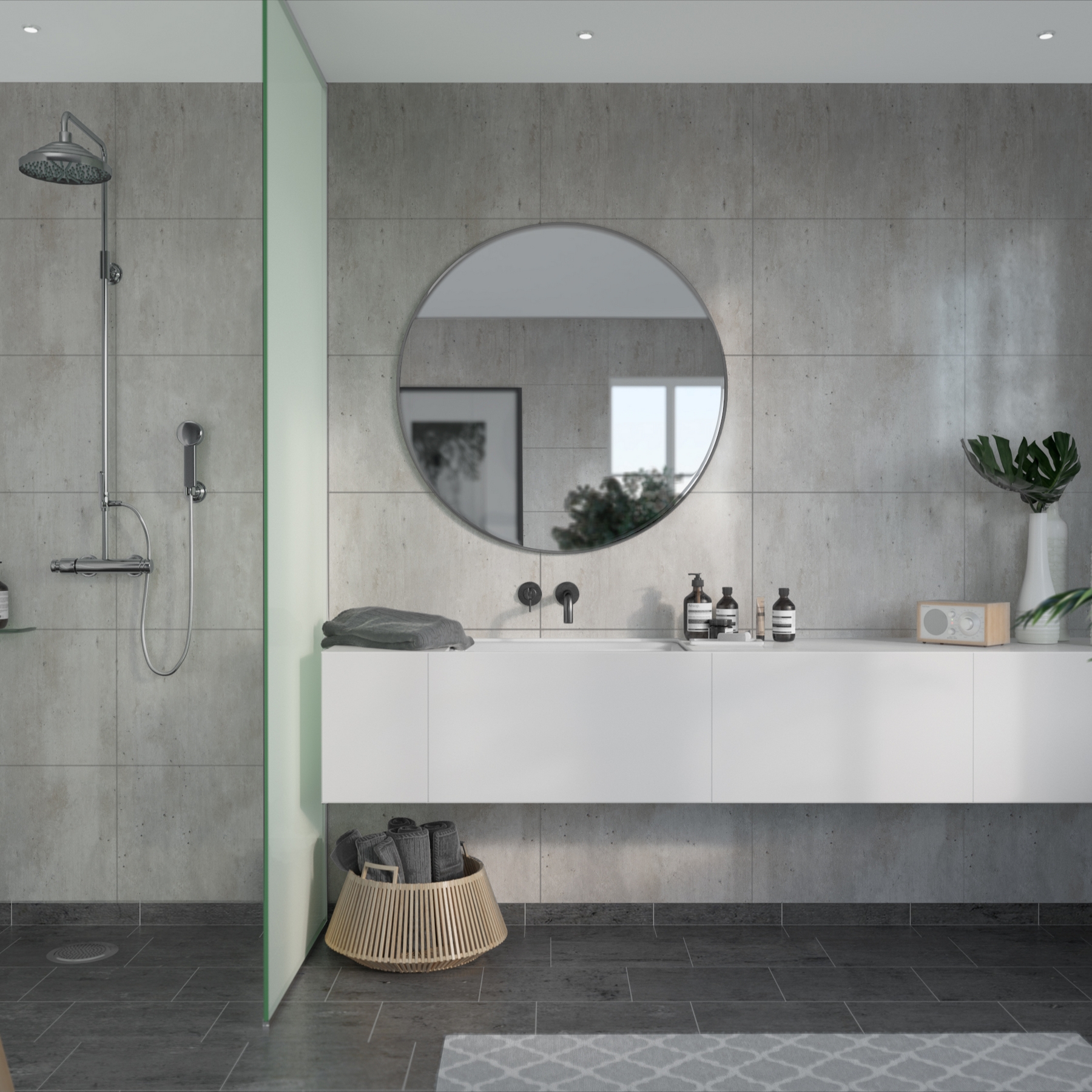 Baderomspanel Fibo 2204-M6040 Cracked Cement