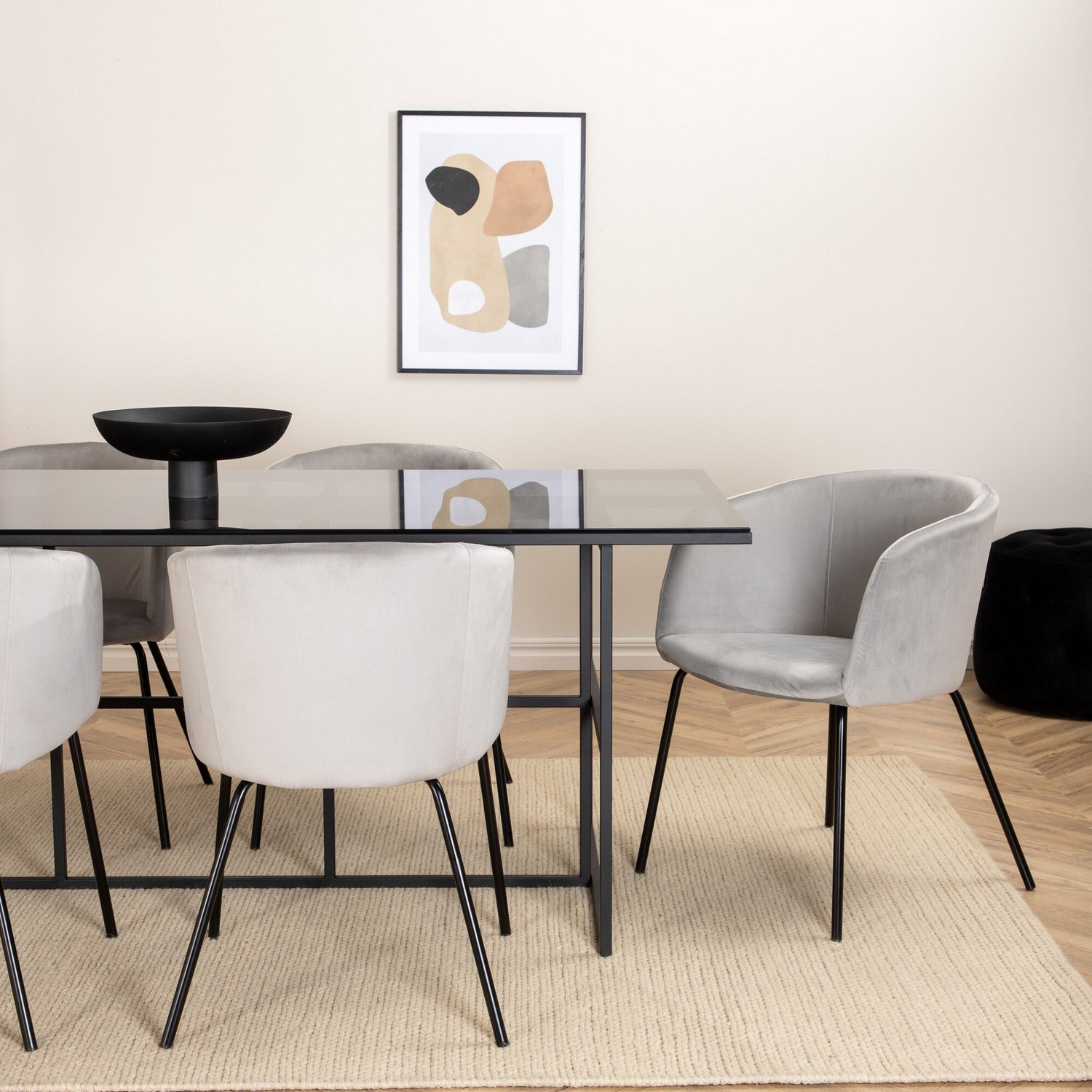 Spisegruppe Venture Home Lund med 6 Bergen Stoler
