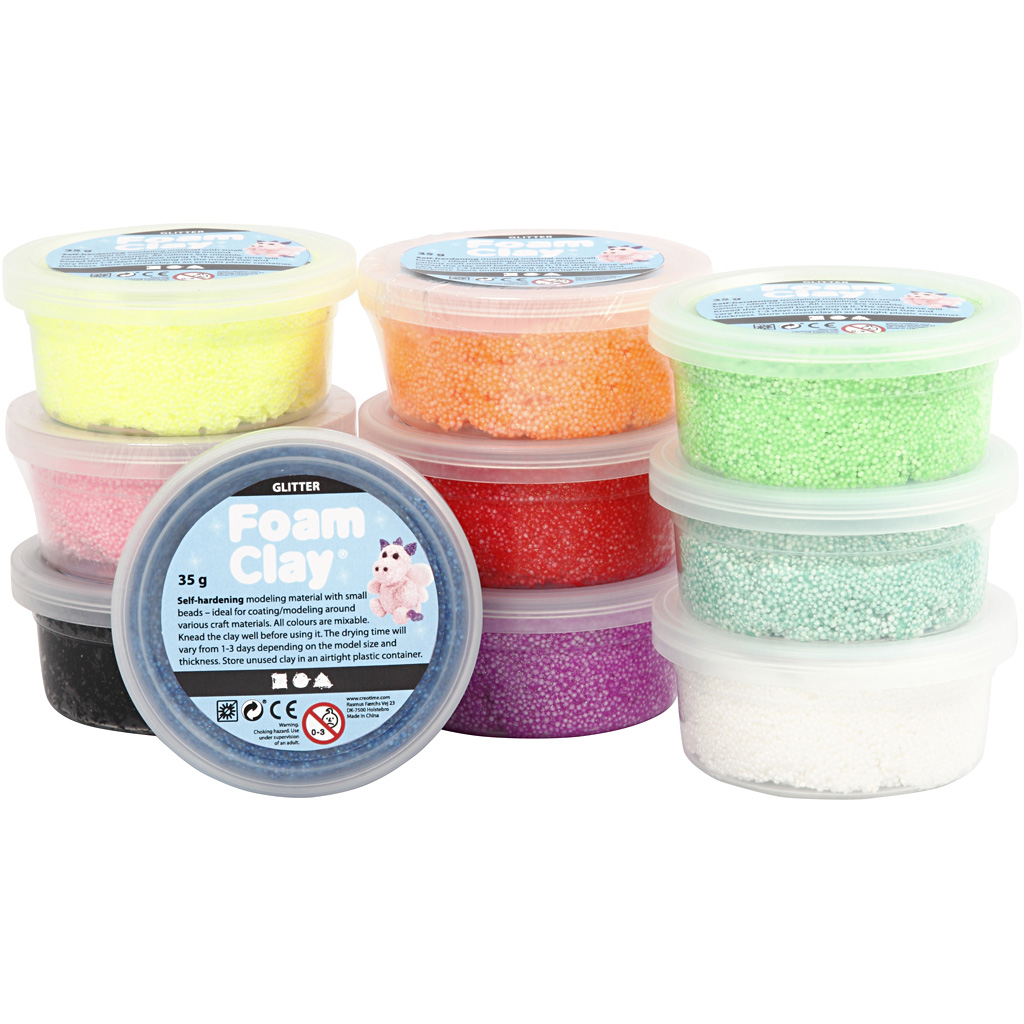 Foam Clay Creativ Company Ass Farger Glitter 10x35 g/1 Pk