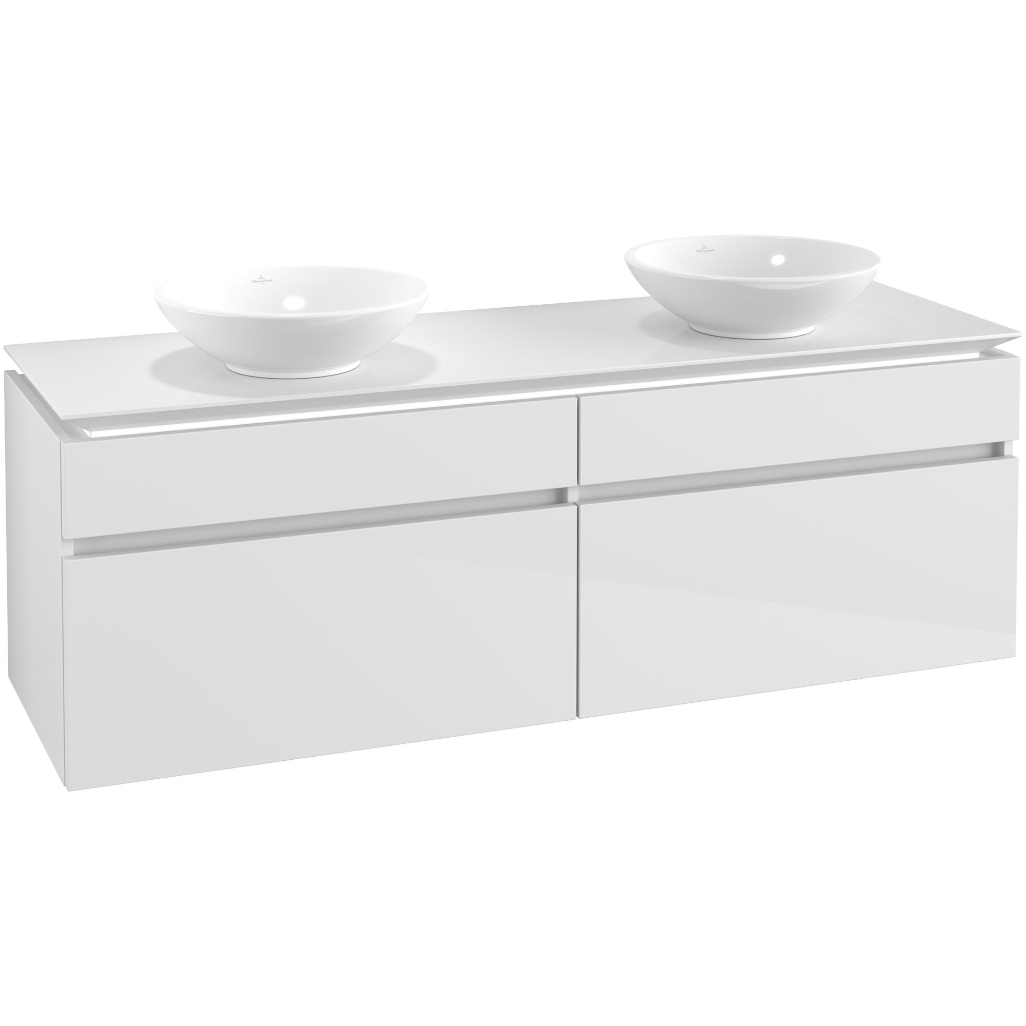 Tvättställsskåp Villeroy & Boch Legato 1600 med 4 Lådor för Två Ytmonterade Tvättställ från Övriga V&B Serier | badrum - badrumsmobler - tvattstallsskap-och-kommod | KakelKungen