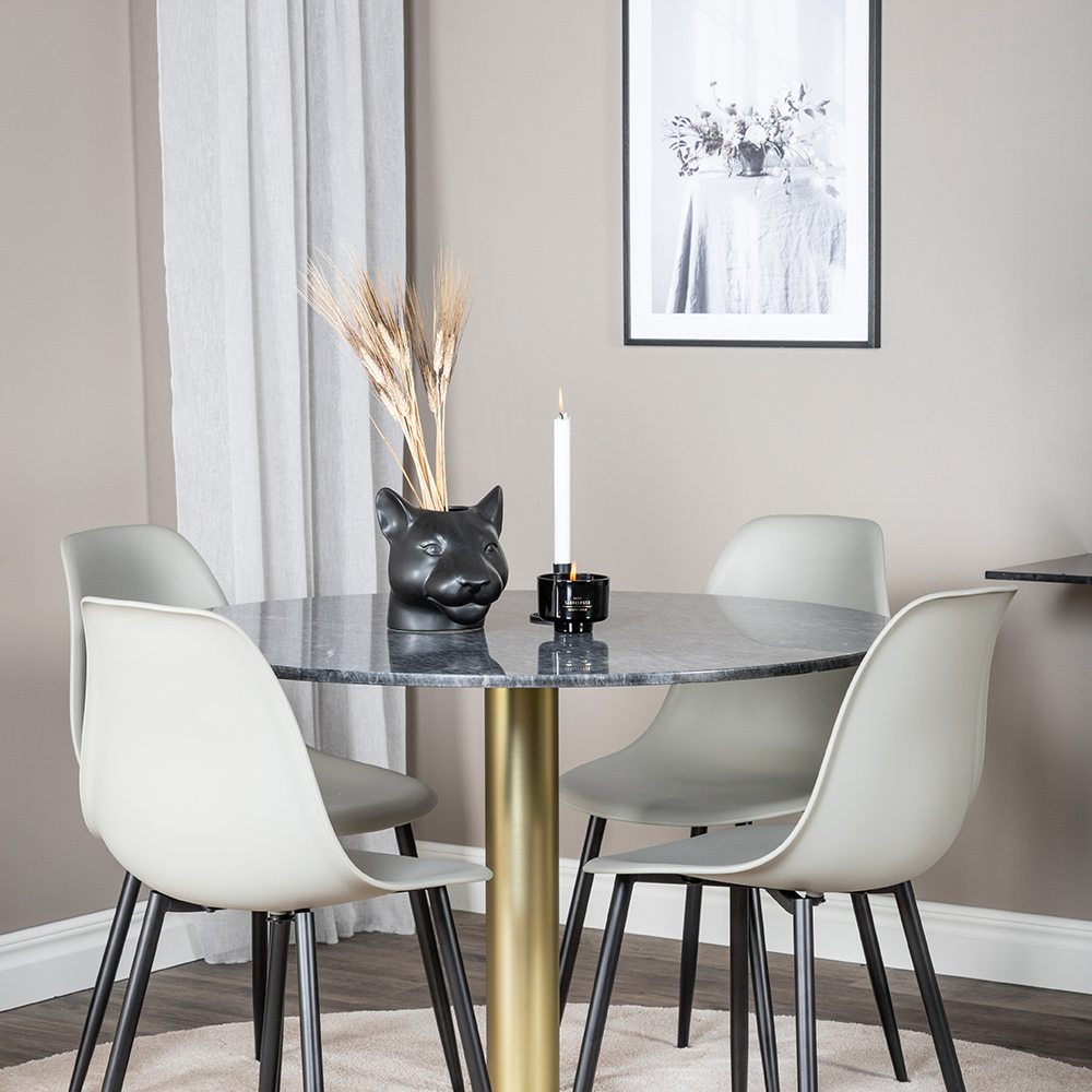 Spisegruppe Venture Home Estelle med 4 Pop Stoler