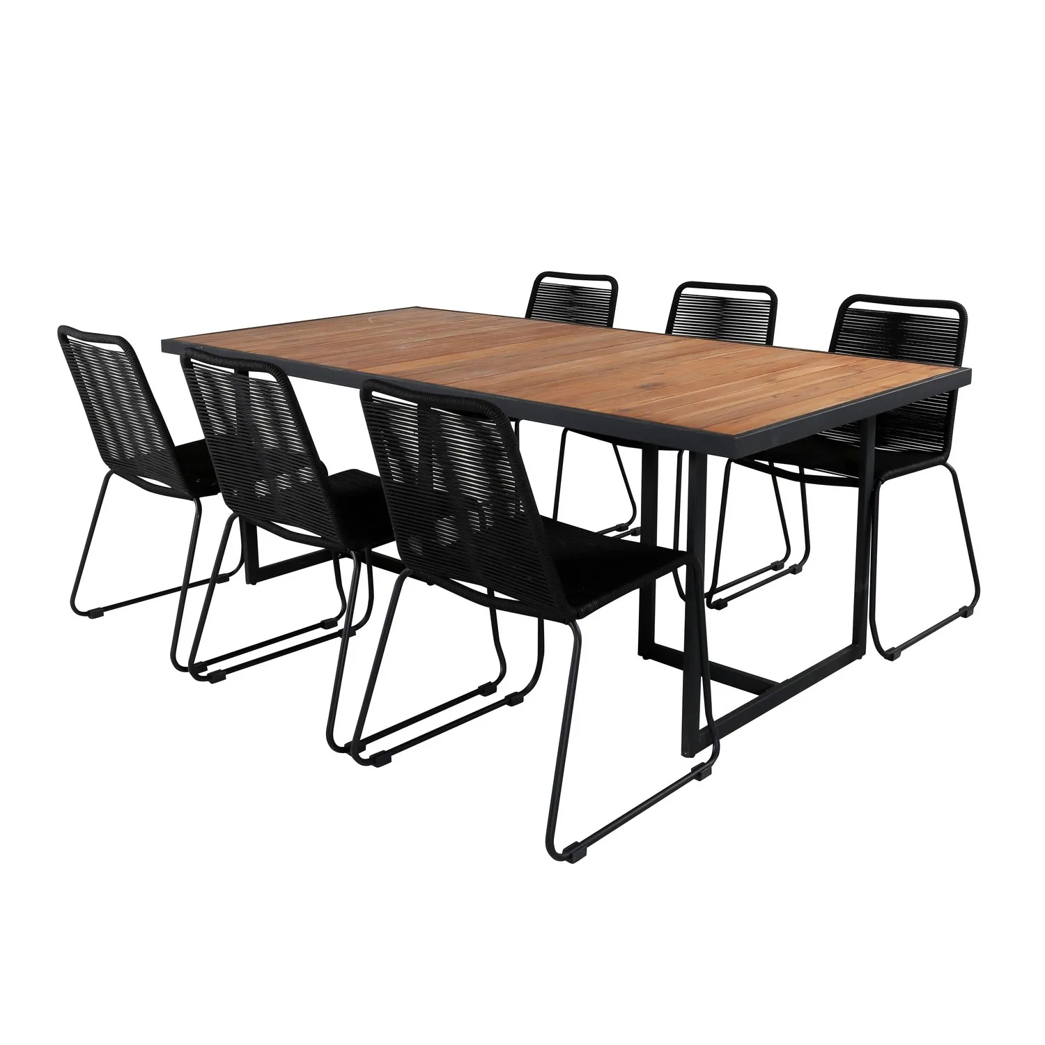 Spisegruppe Venture Home King med 6 Lumi Stablebare Spisestoler