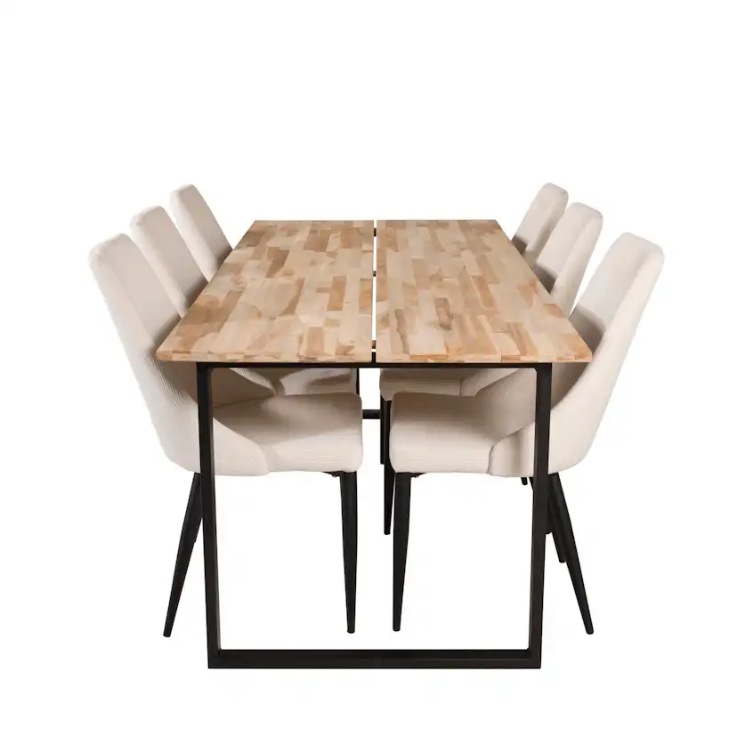 Spisegruppe Venture Home Cirebon med 6stk Leone Stoler