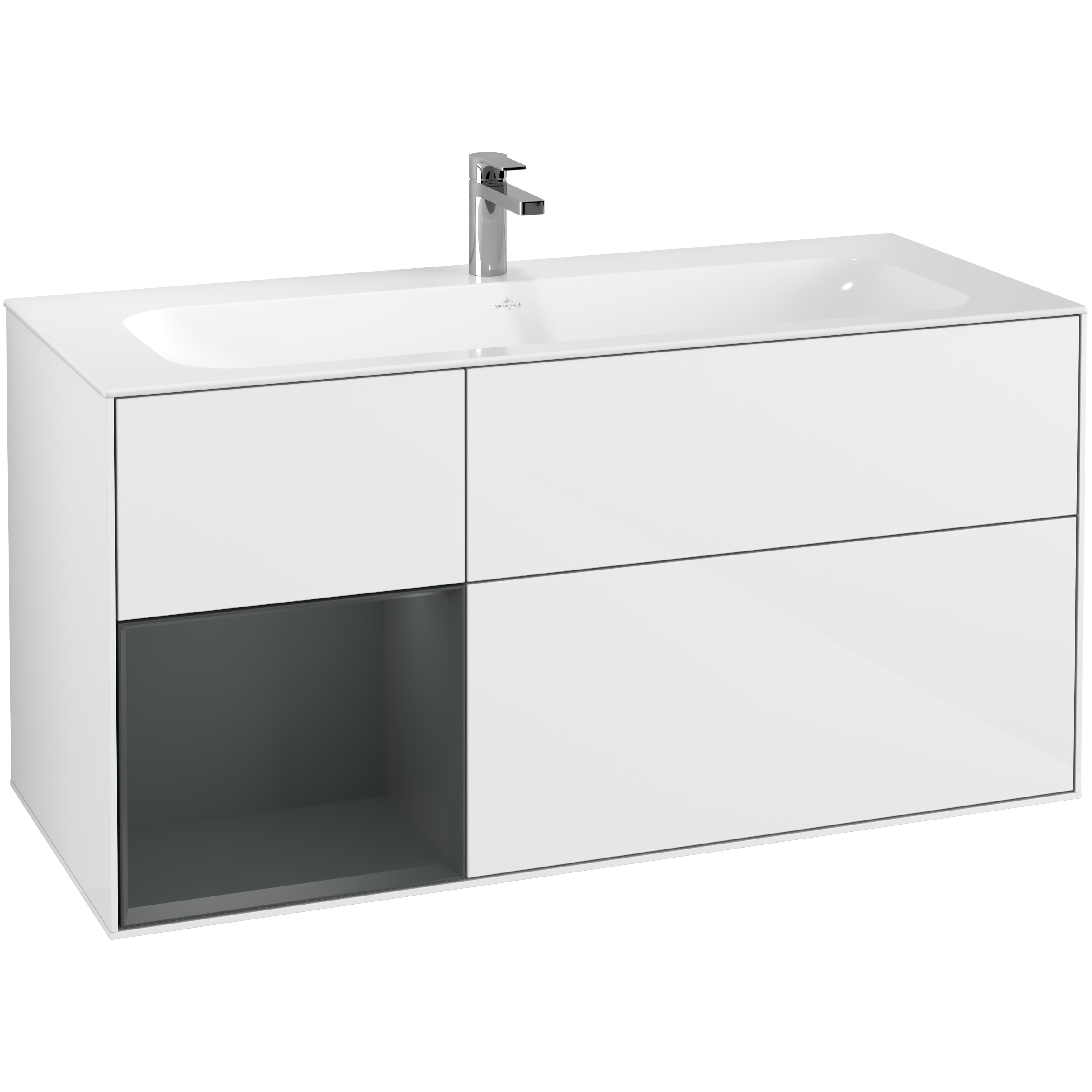 Tvättställsskåp Villeroy & Boch Finion med 3 Lådor och Hylla för Inbyggt Tvättställ | badrum - badrumsmobler - tvattstallsskap-och-kommod | KakelKungen