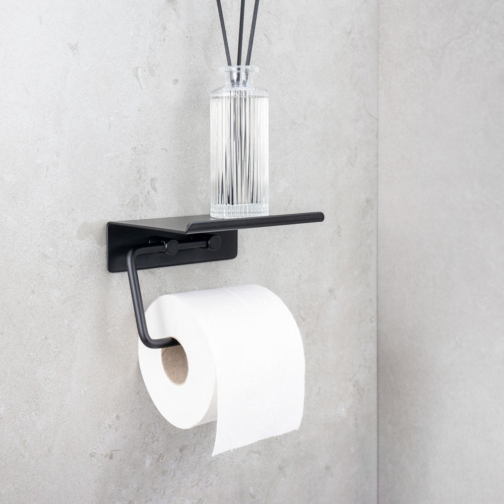 Toalettpapirholder Beslag Design Base med Hylle