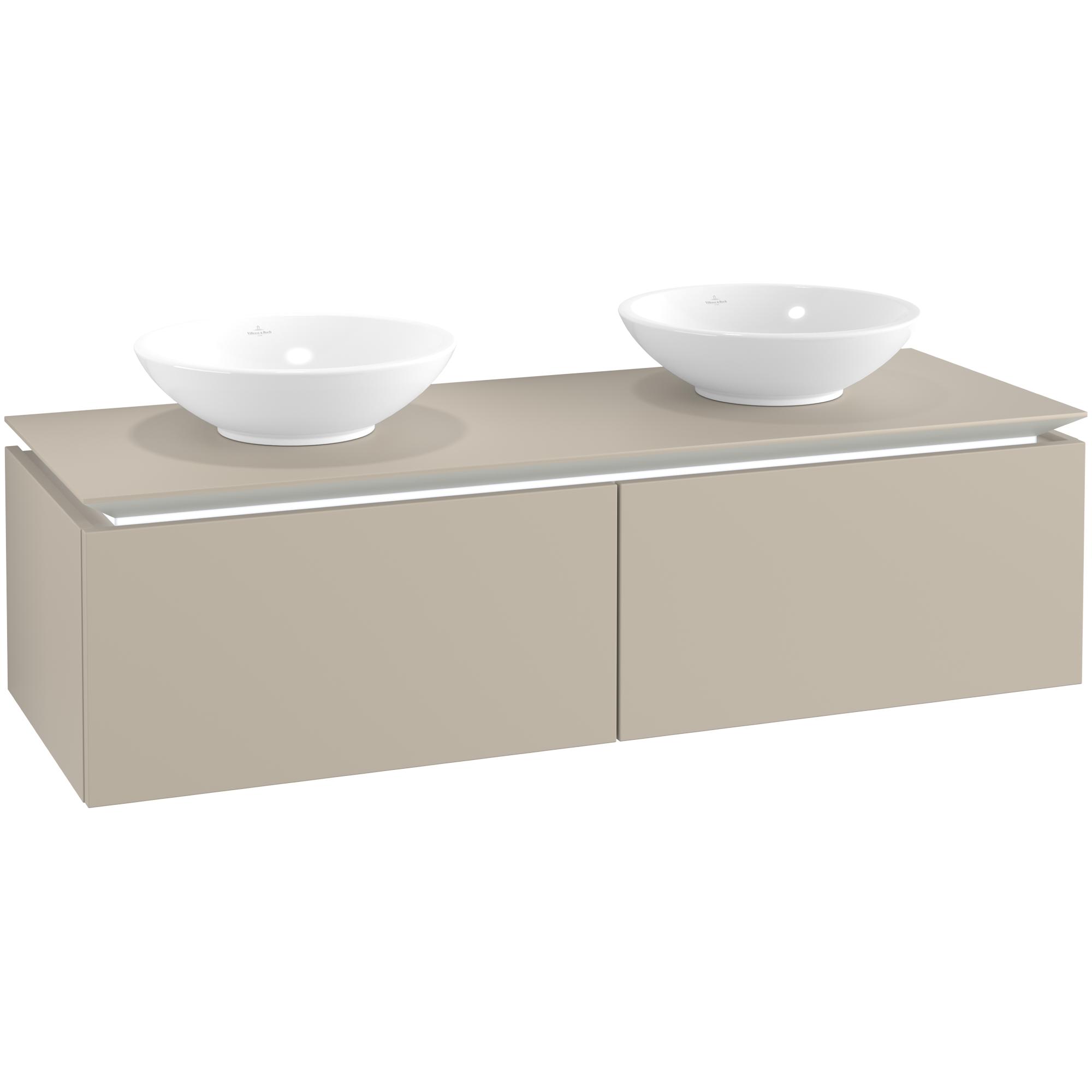 Tvättställsskåp Villeroy & Boch Legato Kompakt 1400 med 2 Lådor för Två Tvättställ