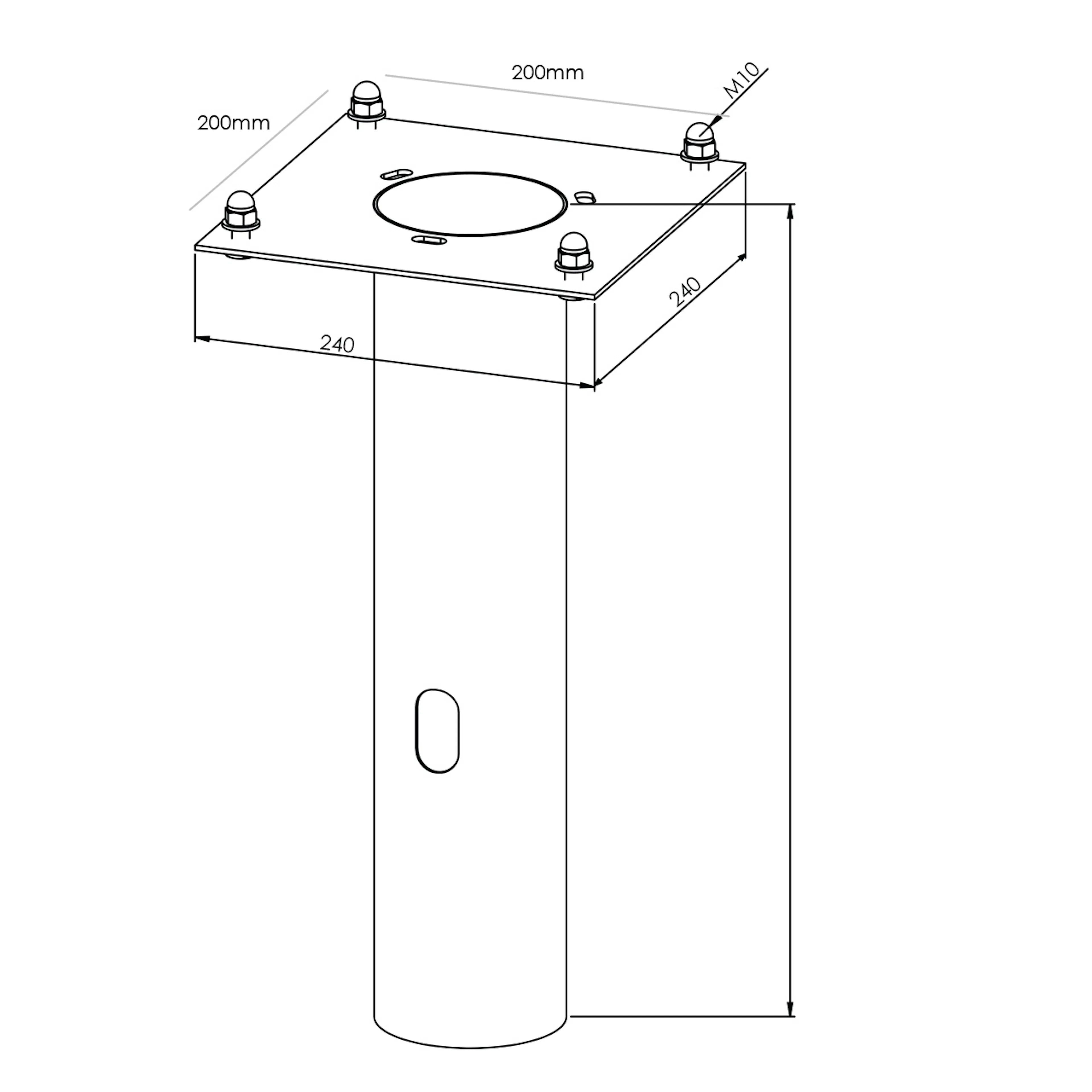 Adapter Norlys til Fundament H: 490 mm