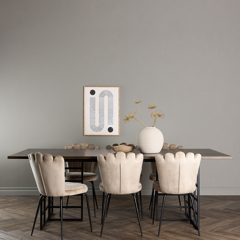 Spisegruppe Venture Home Ystad med 6 stk Limhamn Light Stoler