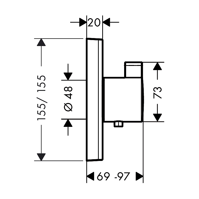 Inbyggingstermostat Hansgrohe ShowerSelect Highflow