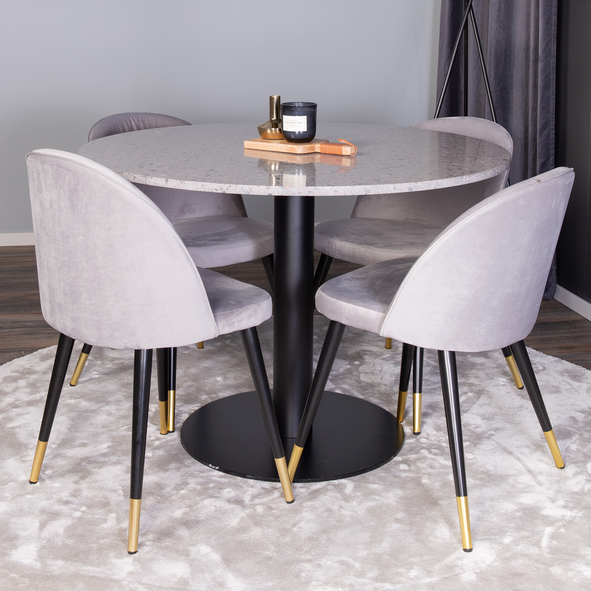 Spisegruppe Venture Home Roxanna med 4 Vera Stoler