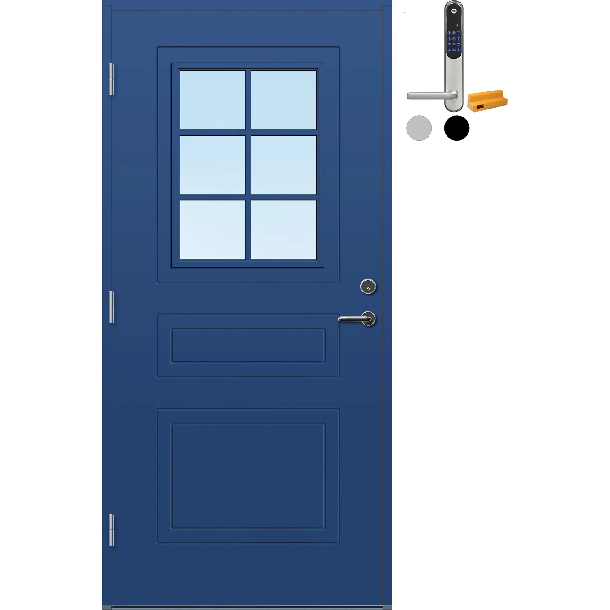 Ytterdør Bygg1 Stryn Cotswold med Yale Doorman Classic Home