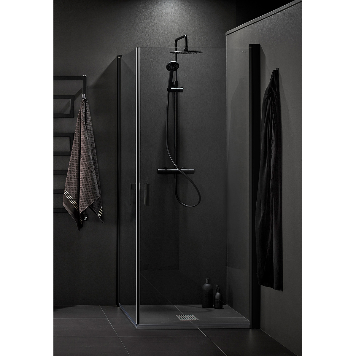 Duschhörn Hafa Igloo Pro Corner Klarglas Svart