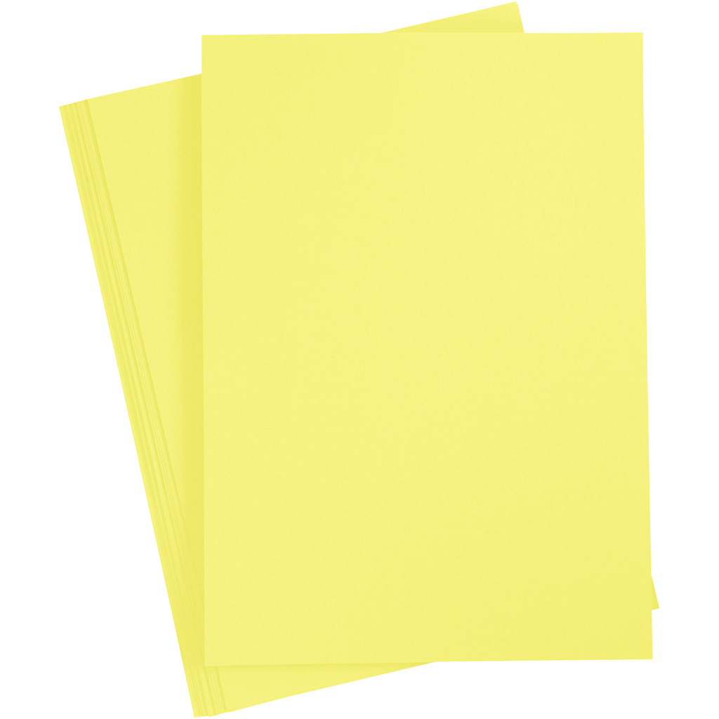 Färgad kartong, kanariegul, A4, 210x297 mm, 180 g, 20 ark/ 1 Kanariegul