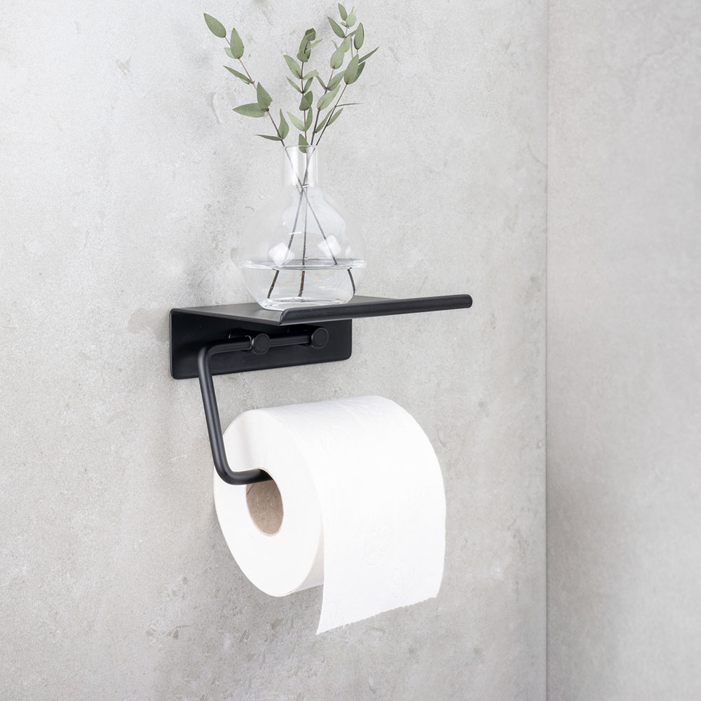 Toalettpapirholder Beslag Design Base med Hylle