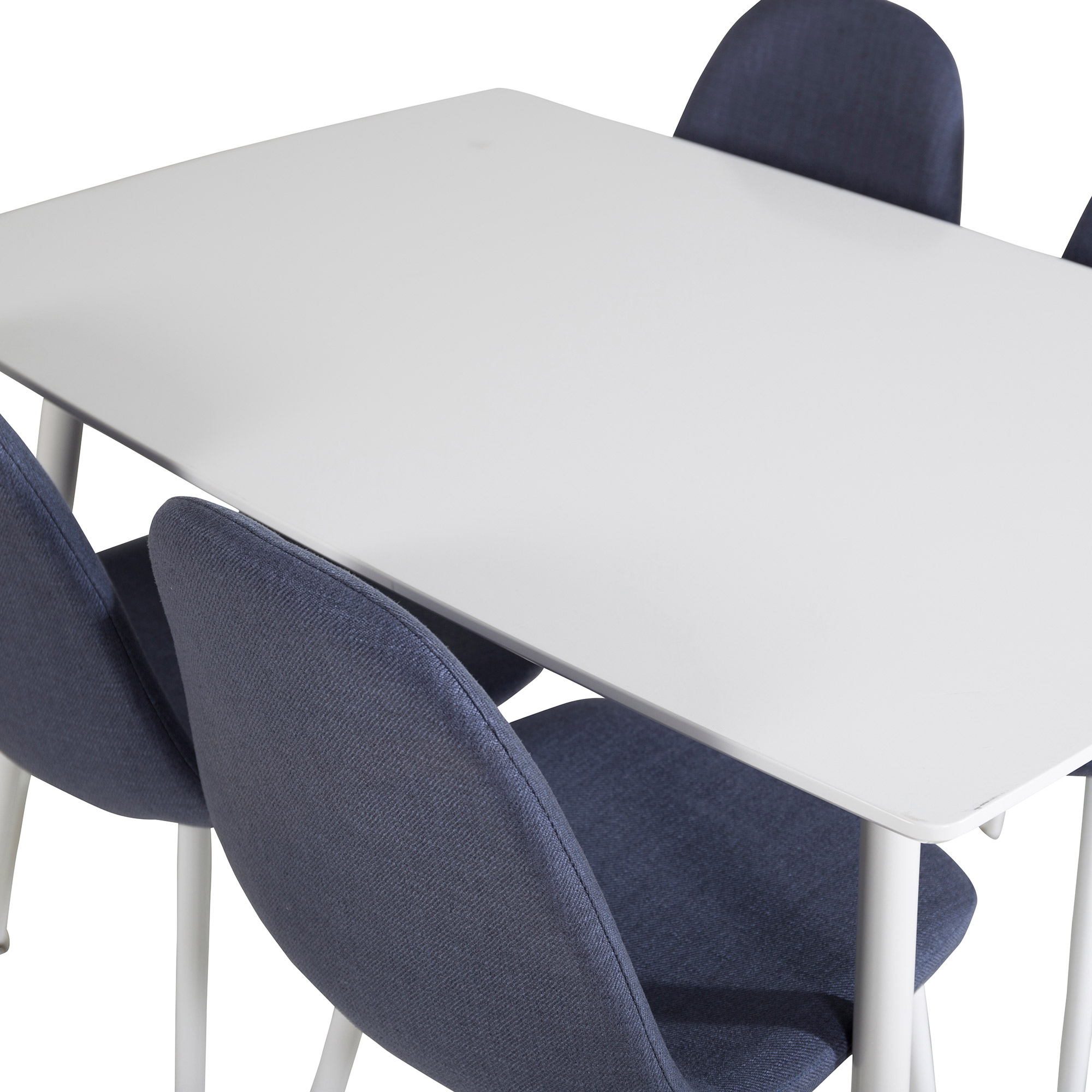 Spisegruppe Venture Home Pobbie med 4 Pobbie Stoler Hvit