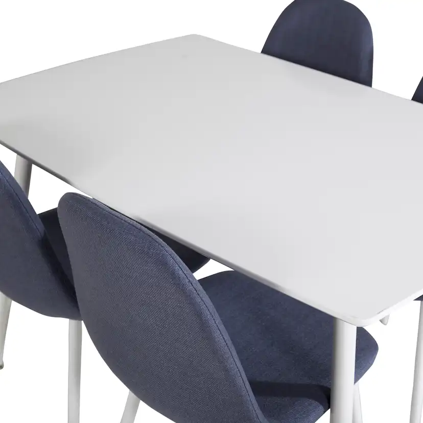 Spisegruppe Venture Home Pobbie med 4 Pobbie Stoler Hvit