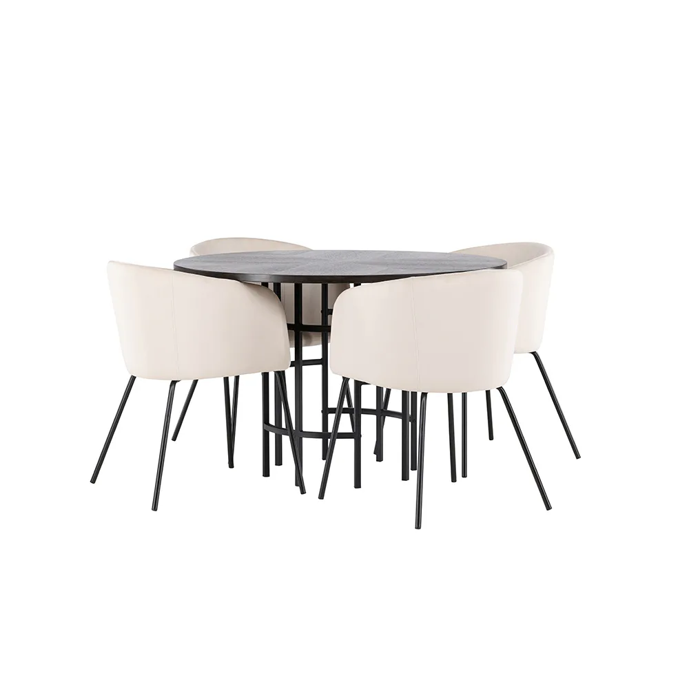Spisegruppe Venture Home Copenhagen Ø 115 cm med 4 Berit Stoler