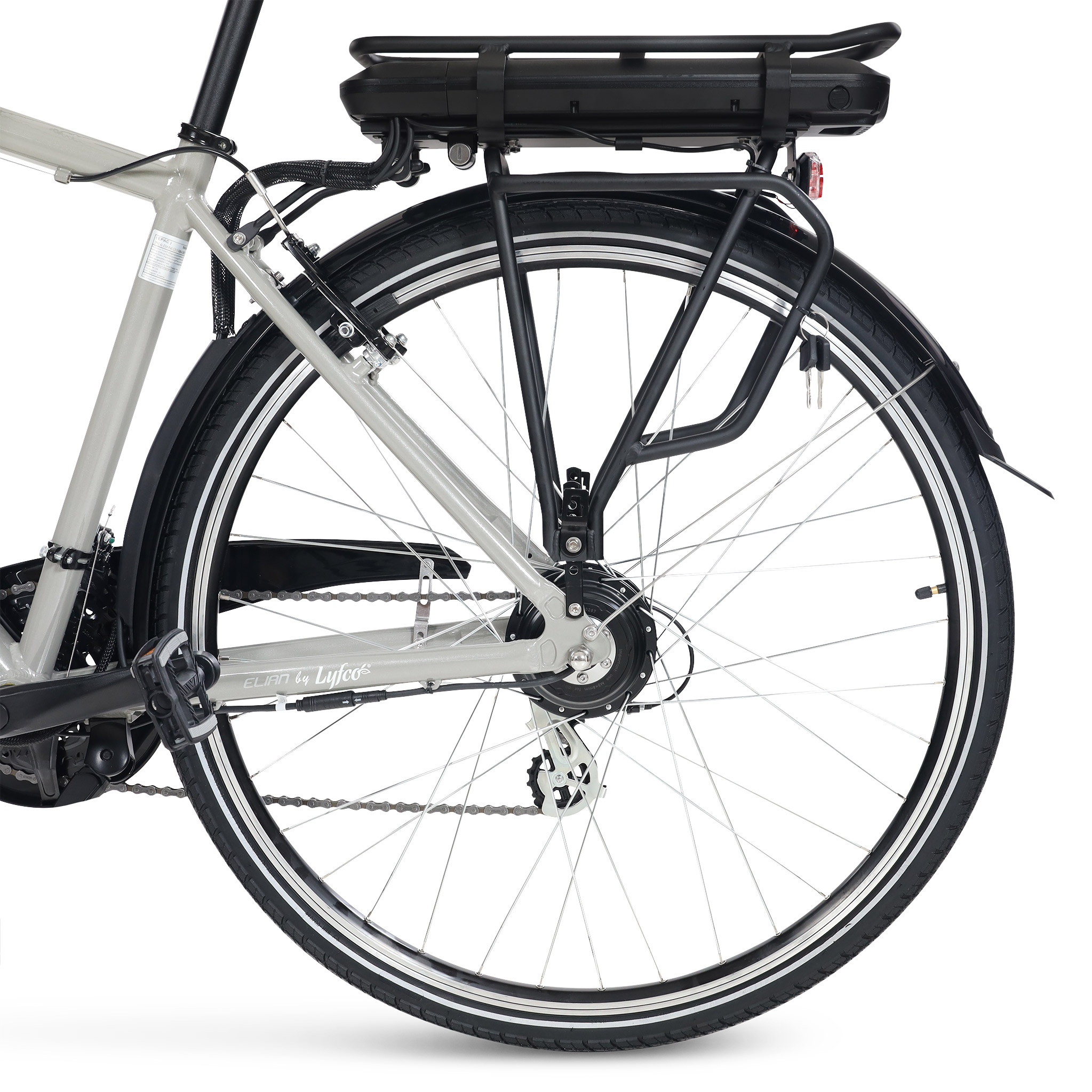 Elsykkel Lyfco Herre 28" - Elian 10,4 Ah Sølv