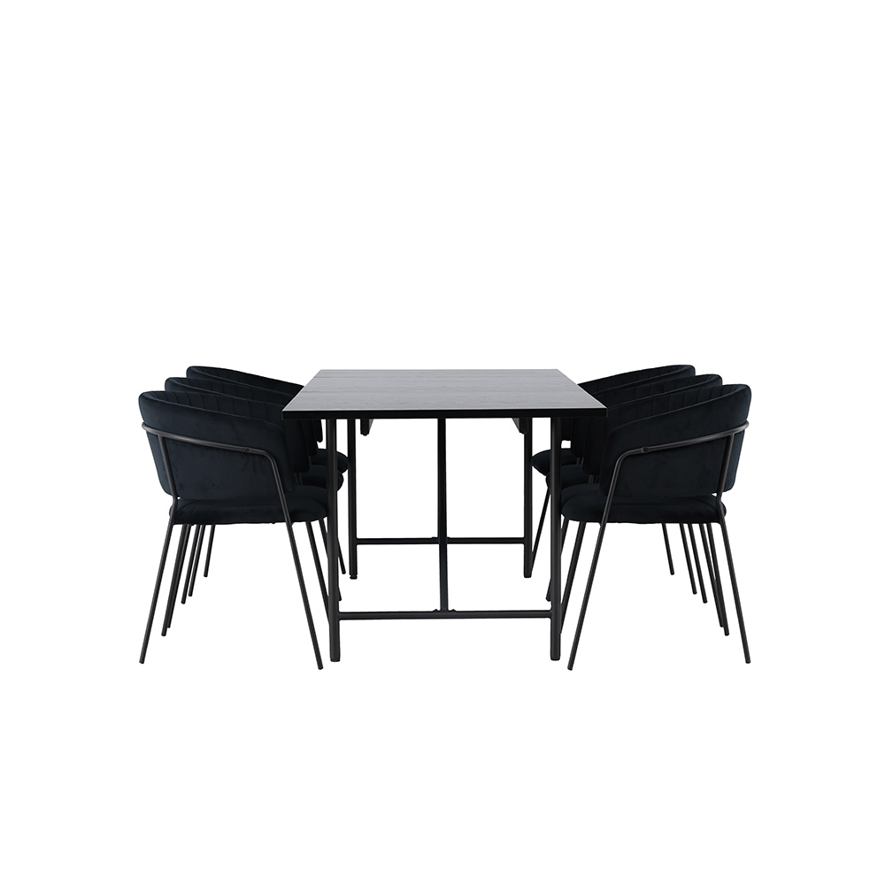 Spisegruppe Venture Home Astrid med 6 Selma Stoler