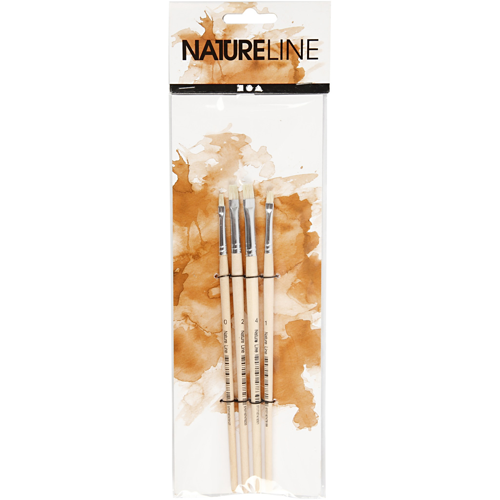 Pensler Creativ Company Natur Line Nr 00-1-2-4 Korte Skaft 4 Stk/1 Pk