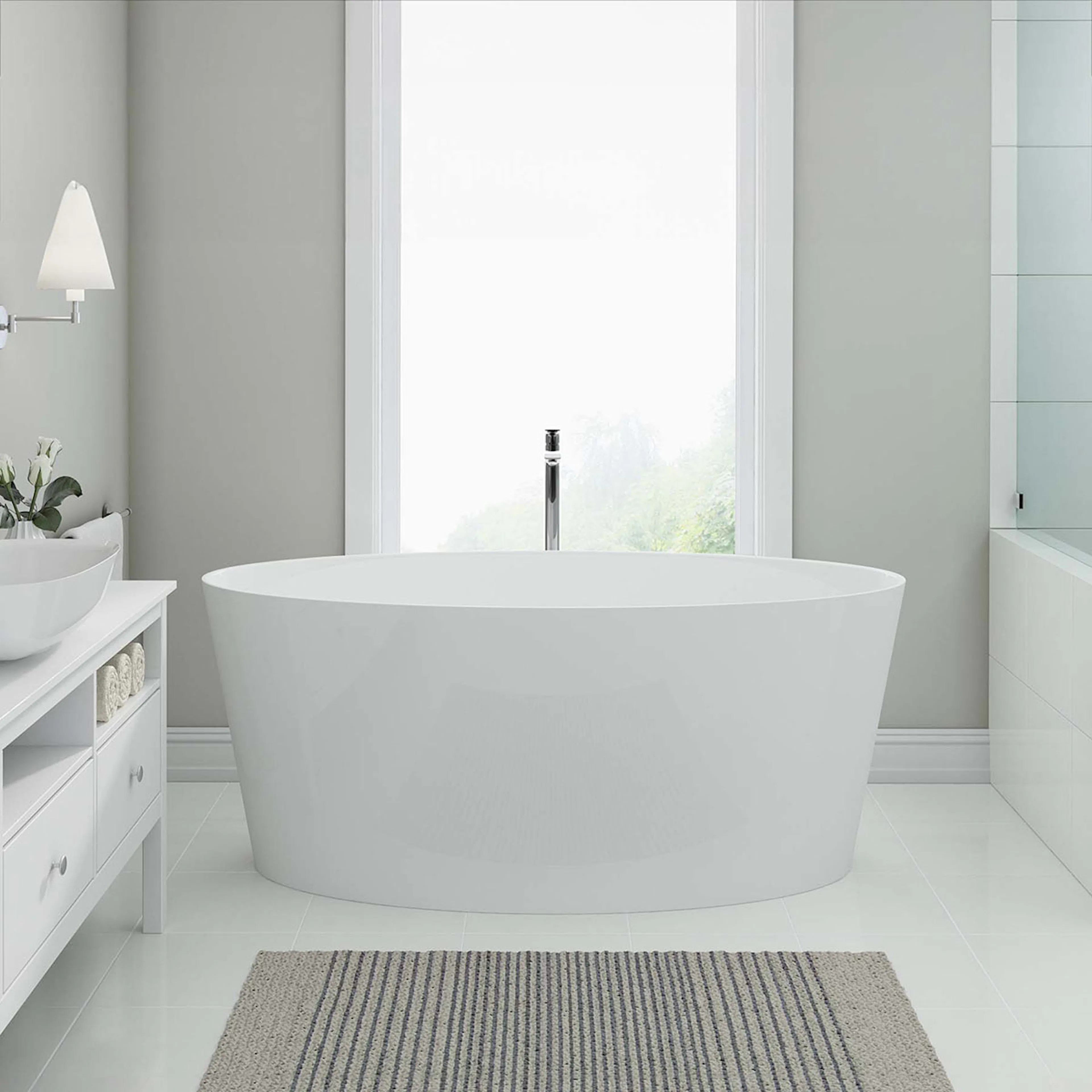 Badekar Bathlife Blund Støpemarmor 1600 Hvit
