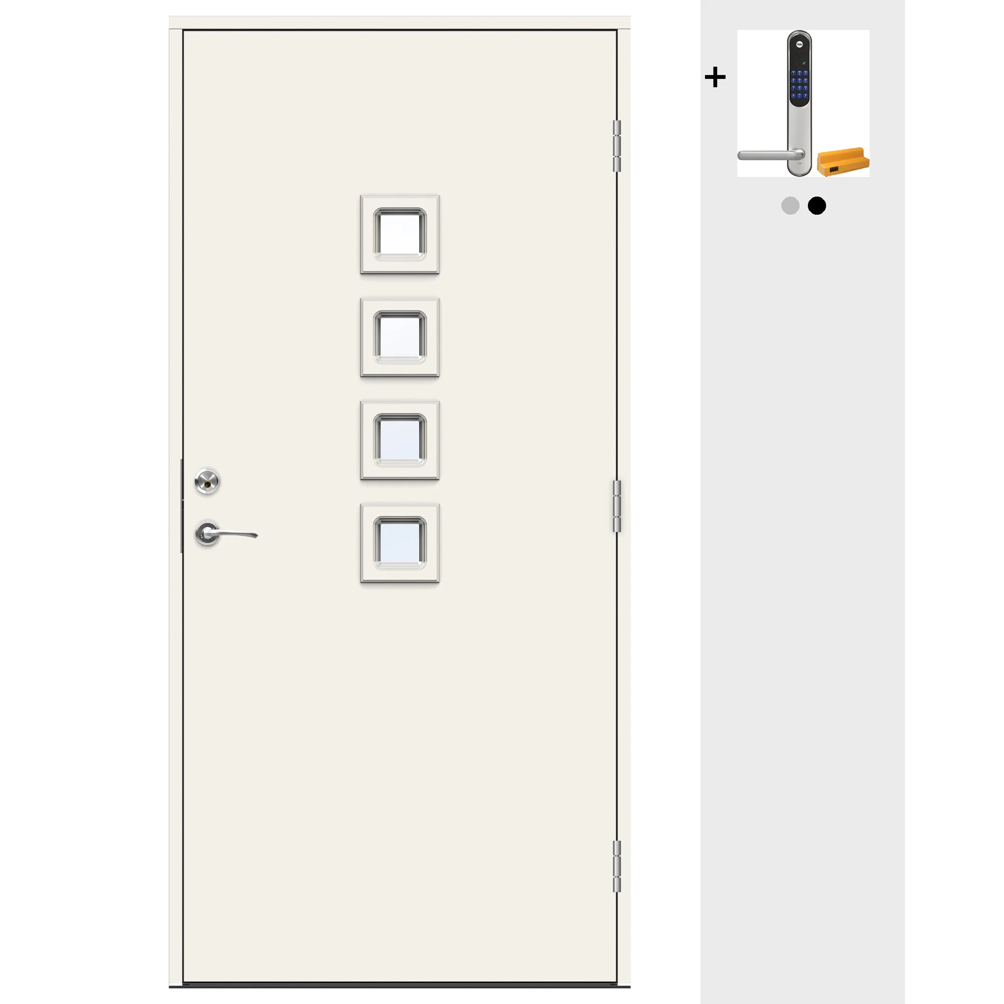 YD Advance-Line Nordic Oslo 10x20-S-0500-N, H og Yale Entrus Sort 100x200 Høyre NCS-S-0500-N