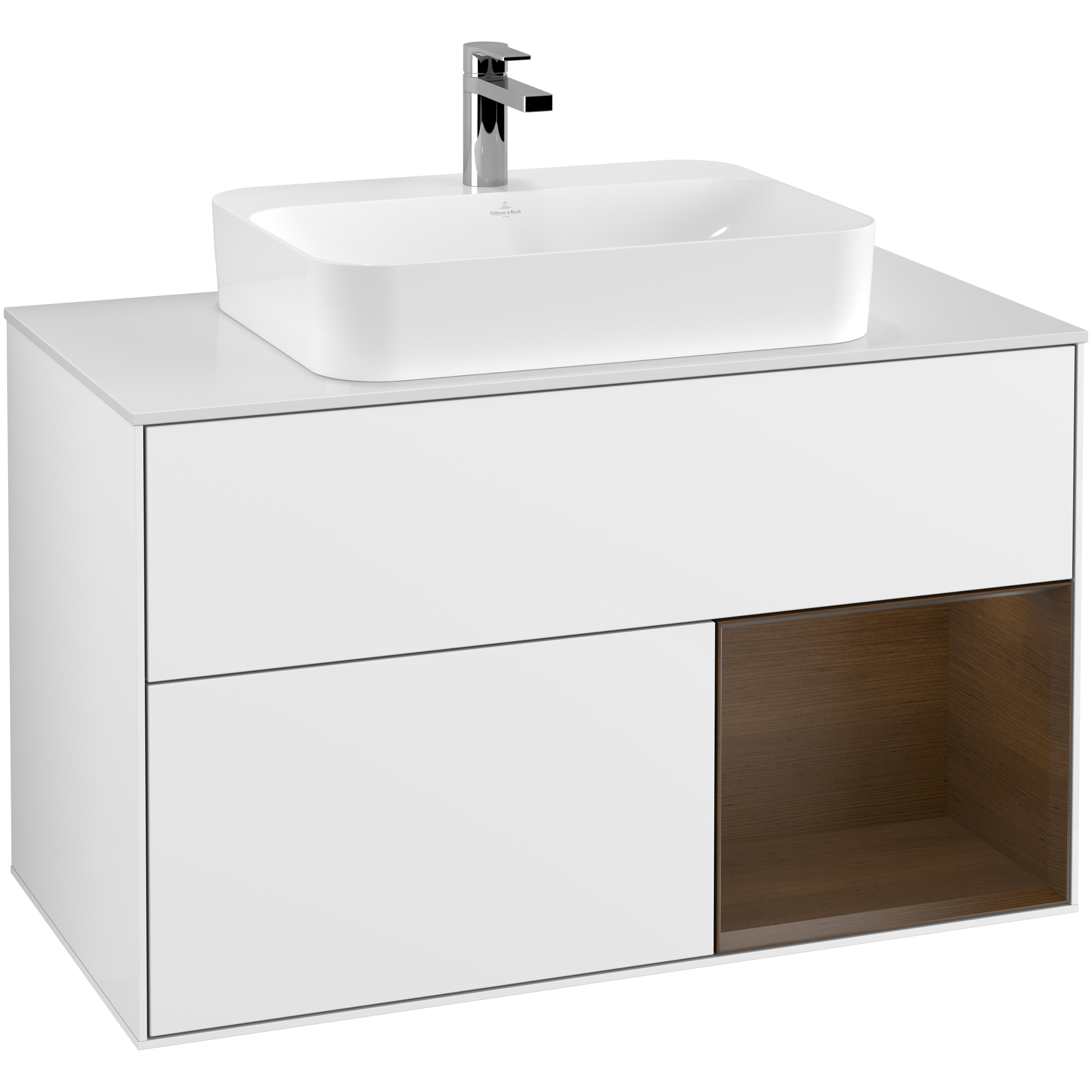 Tvättställsskåp Villeroy & Boch Finion med 2 Lådor Hylla och Bänkskiva för Ytmonterat Tvättställ | badrum - badrumsmobler - tvattstallsskap-och-kommod | KakelKungen