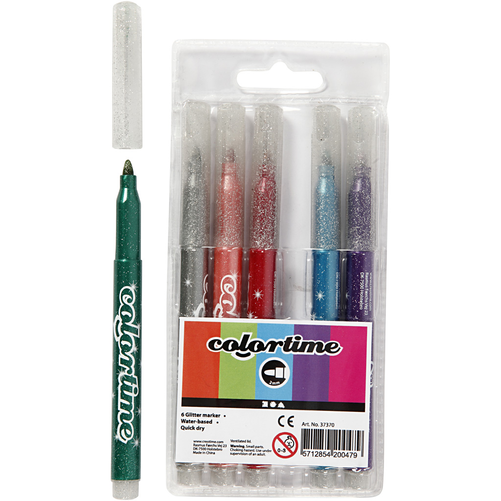 Glittertusj Creativ Company Colortime Ass Farger Strek 4,2 mm 1 Pk