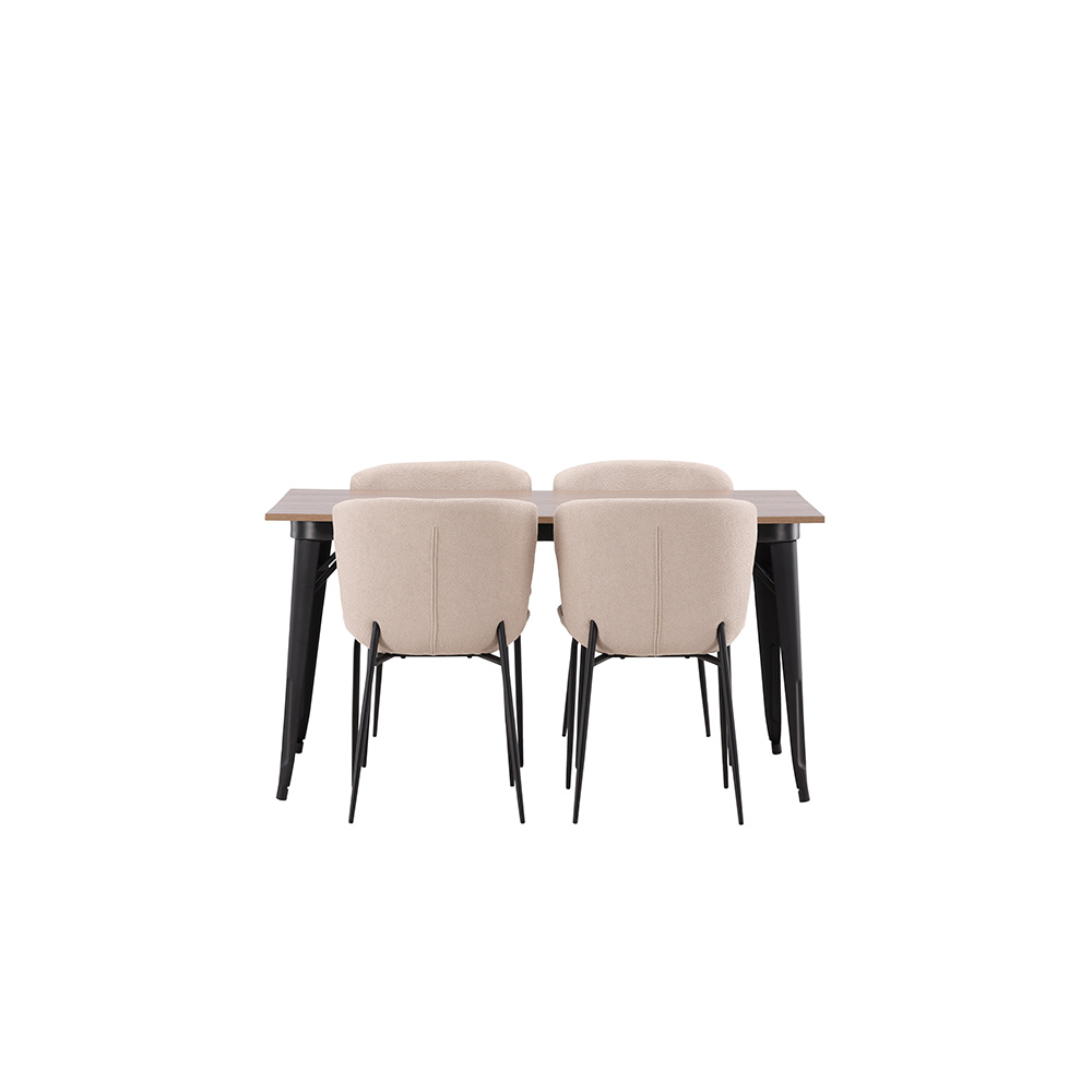 Spisegruppe Venture Home Tempe med 4 Modesto Stoler