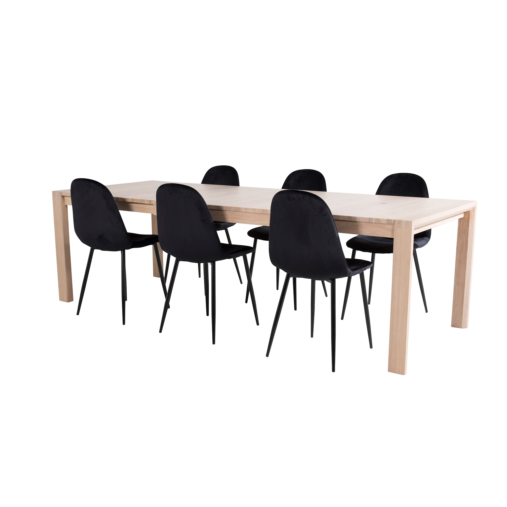 Spisegruppe Venture Home Shy med 6 Pobbie Stoler Fløyel