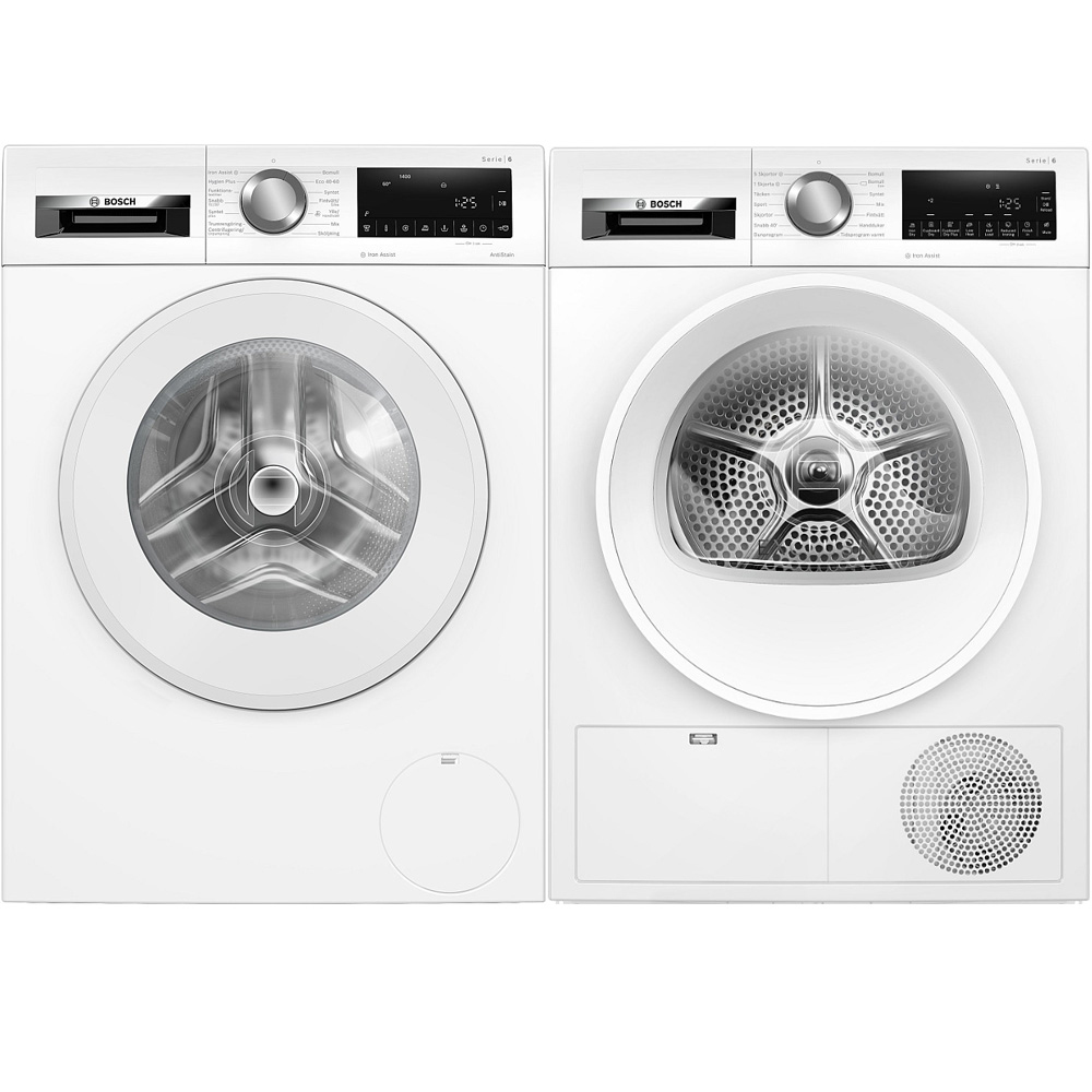 Vaskemaskin/Tørketrommel Bosch Serie 6 - WGG244ZMSN + WQG242APSN Pakke