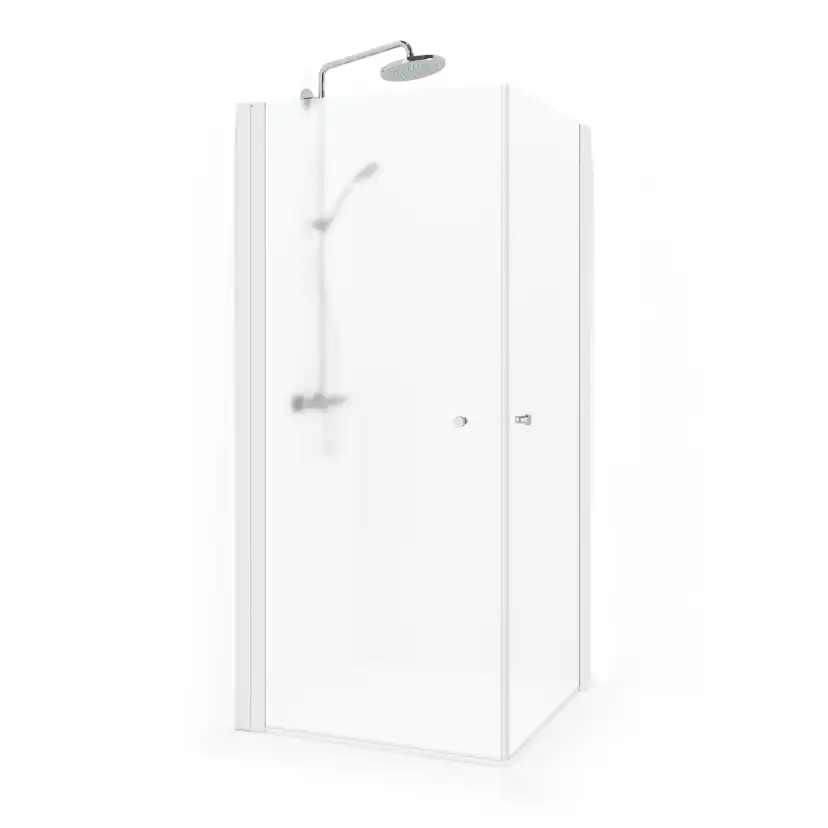 Dusjhjørne Macro Design Spirit Rett, 1000x1000x1970 mm, Hvit, Briljant Ice med Knott