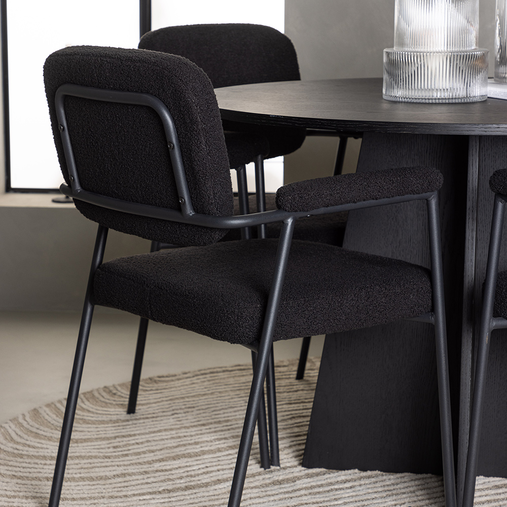 Spisegruppe Venture Home Bootcut Ø110 cm med 4 stk Yesterday Stoler