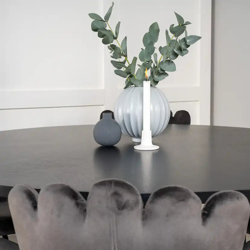 Spisegruppe furniture/fashion Copenhagen med 6 Grå Limhamn Light Stoler