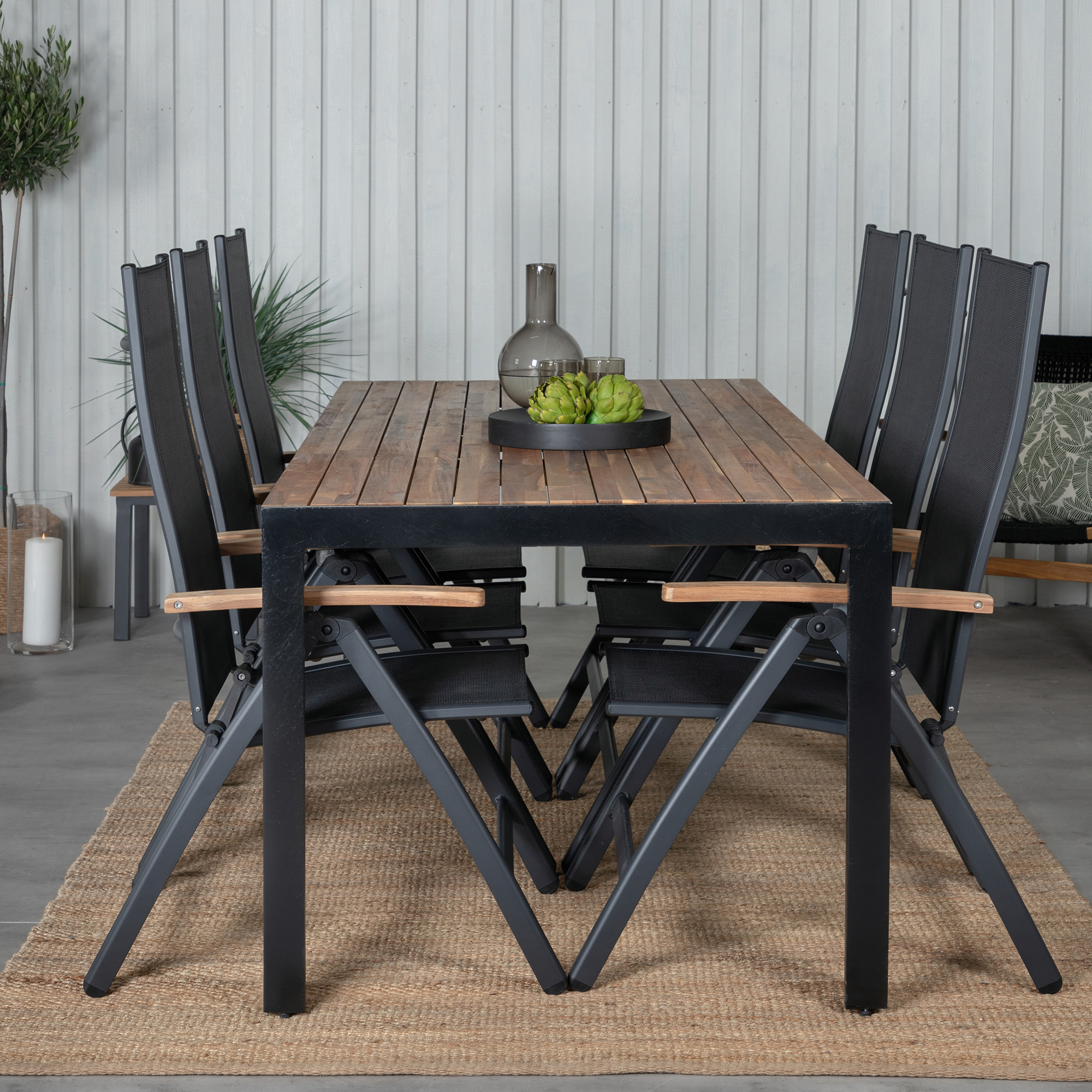 Spisegruppe Venture Home Berfin med 6 Perla Stoler