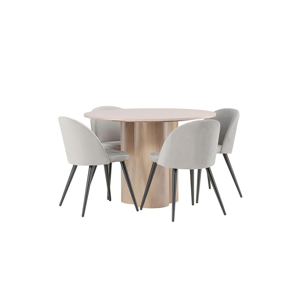 Spisegruppe Venture Home Olivia med 4 Velvet Stoler