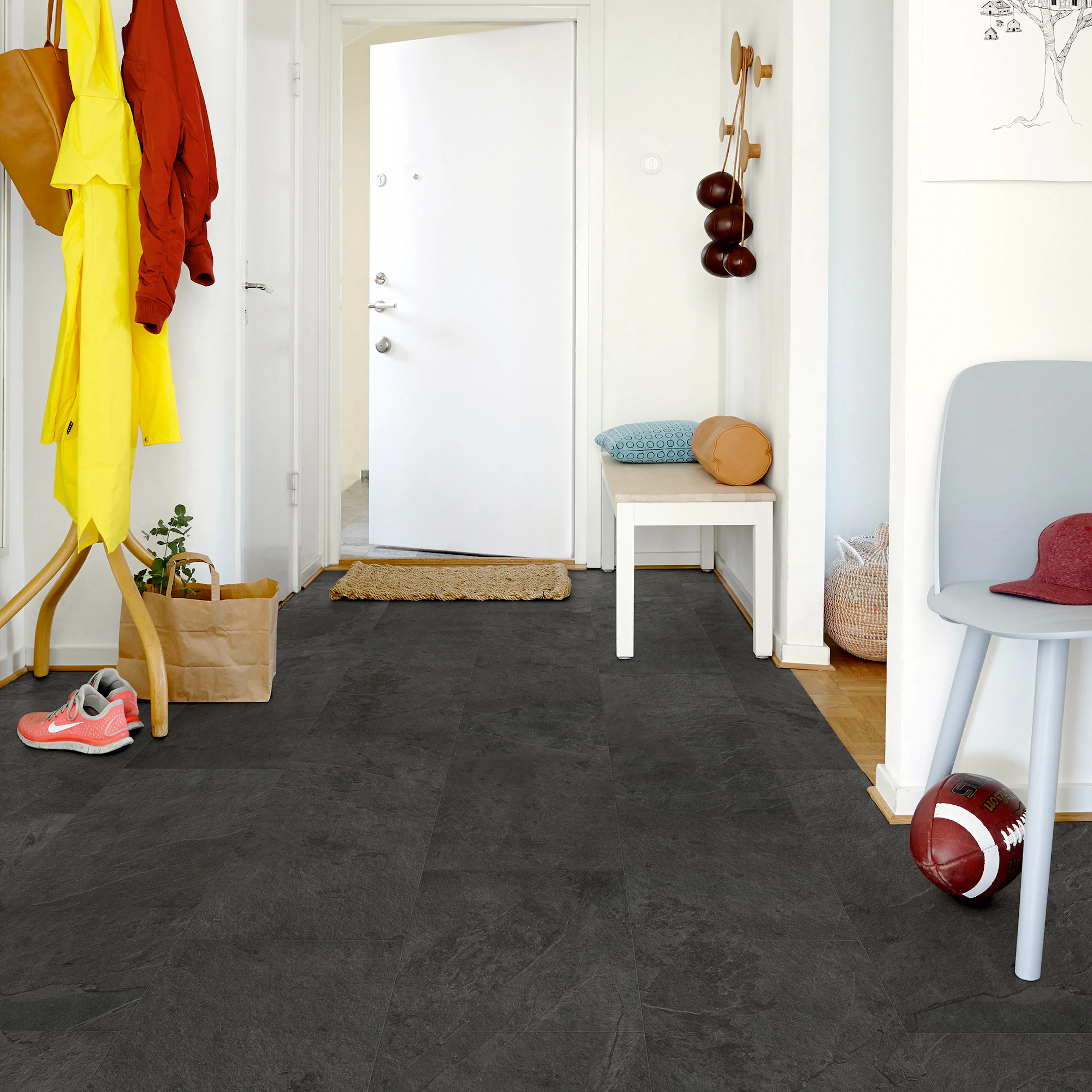 Vinylgolv Pergo Tile Black Scivaro Slate Premium Click