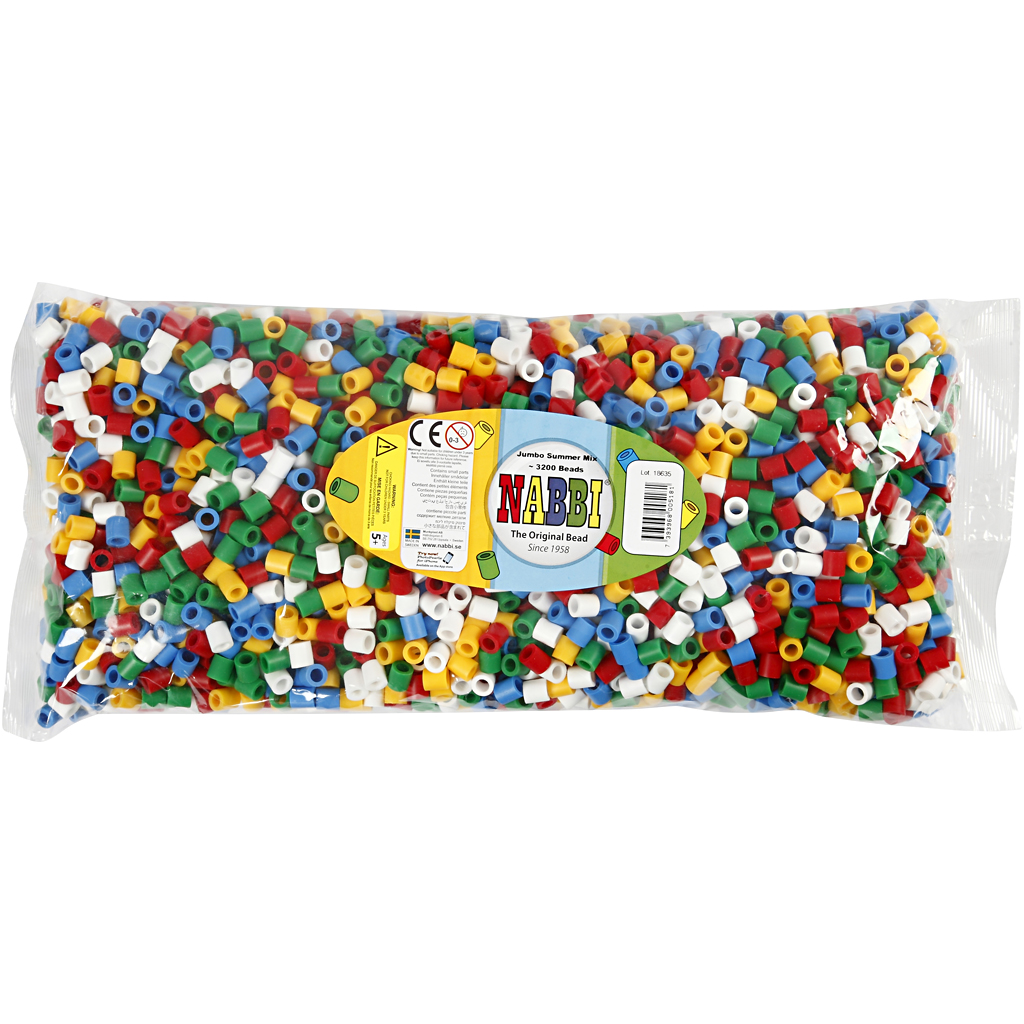 Rørperler Creativ Company Str 10x10 mm Hullstr 5,5 mm Jumbo 1 Pk
