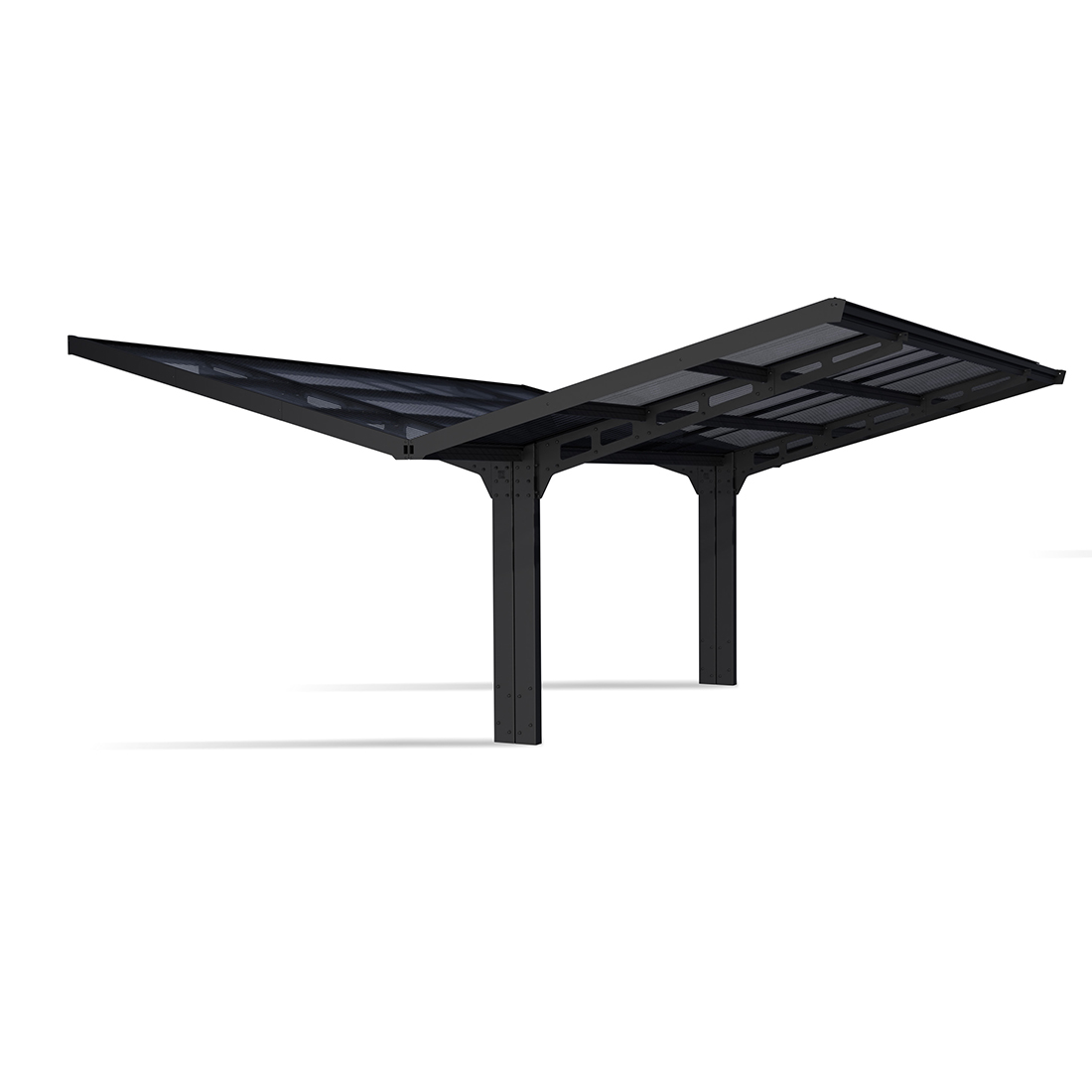 Carport Canopia by Palram Sydney Double V-Roof Aluminum 6x6 m Black