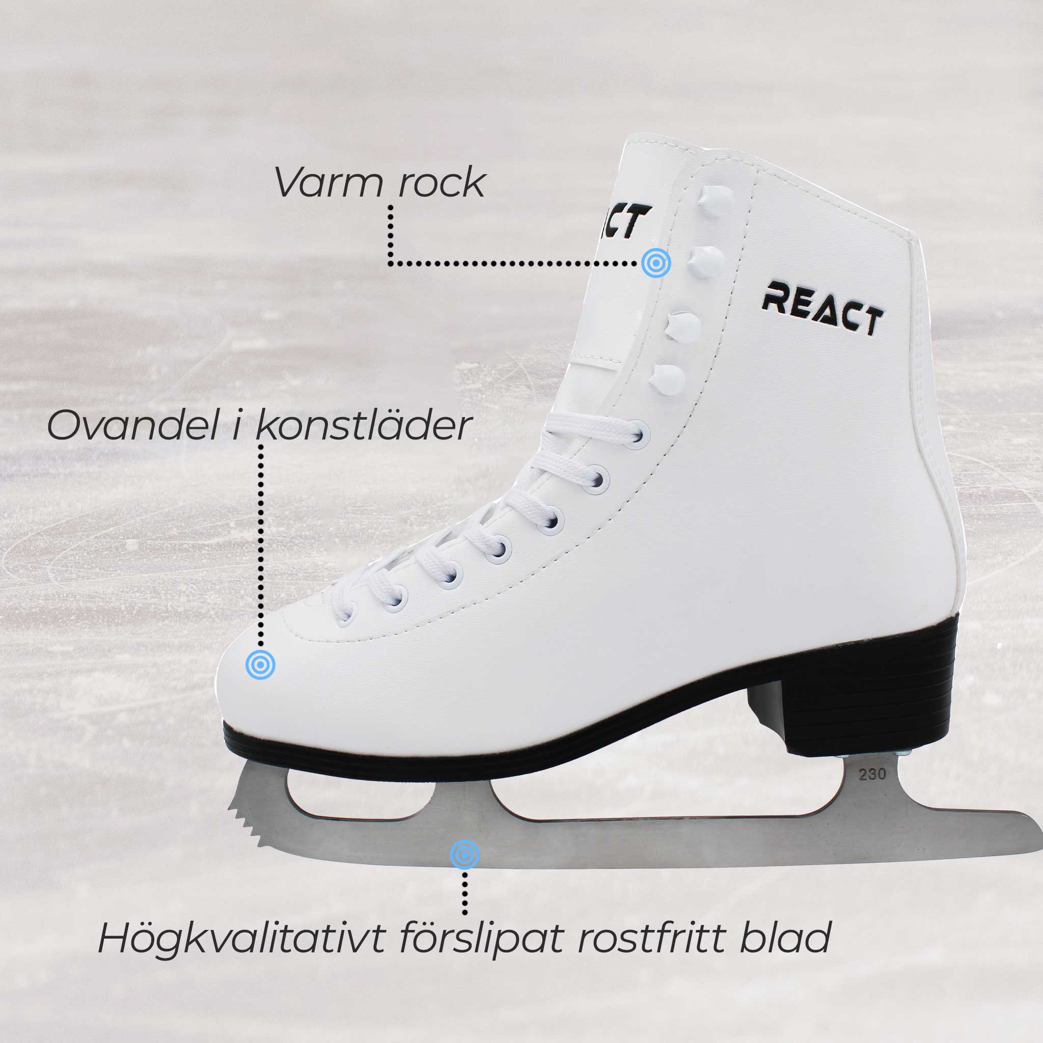 Kunstløpskøyter React Hvit