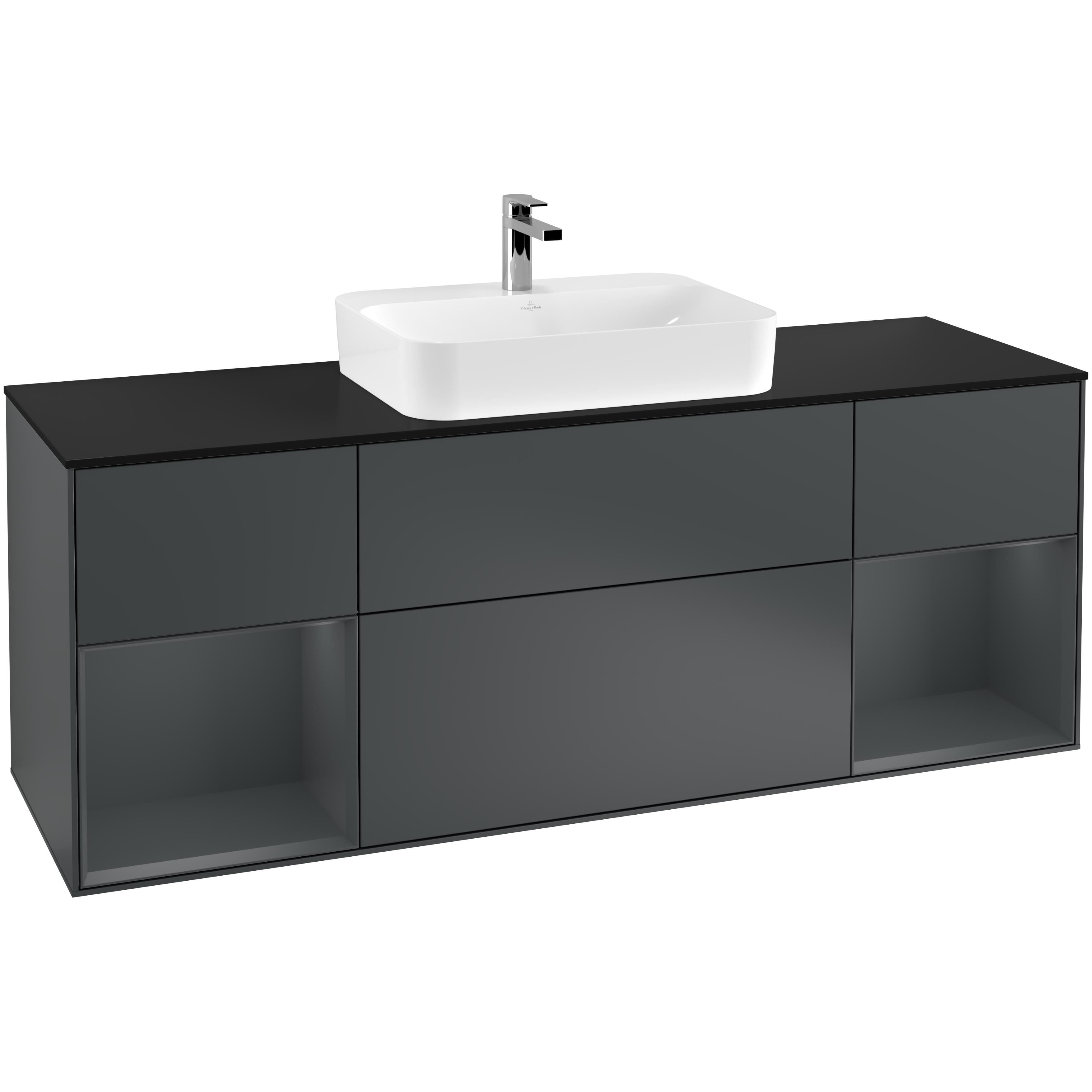 Tvättställsskåp Villeroy & Boch Finion med Två Hyllor och Bänkskiva för Ytmonterat Tvättställ