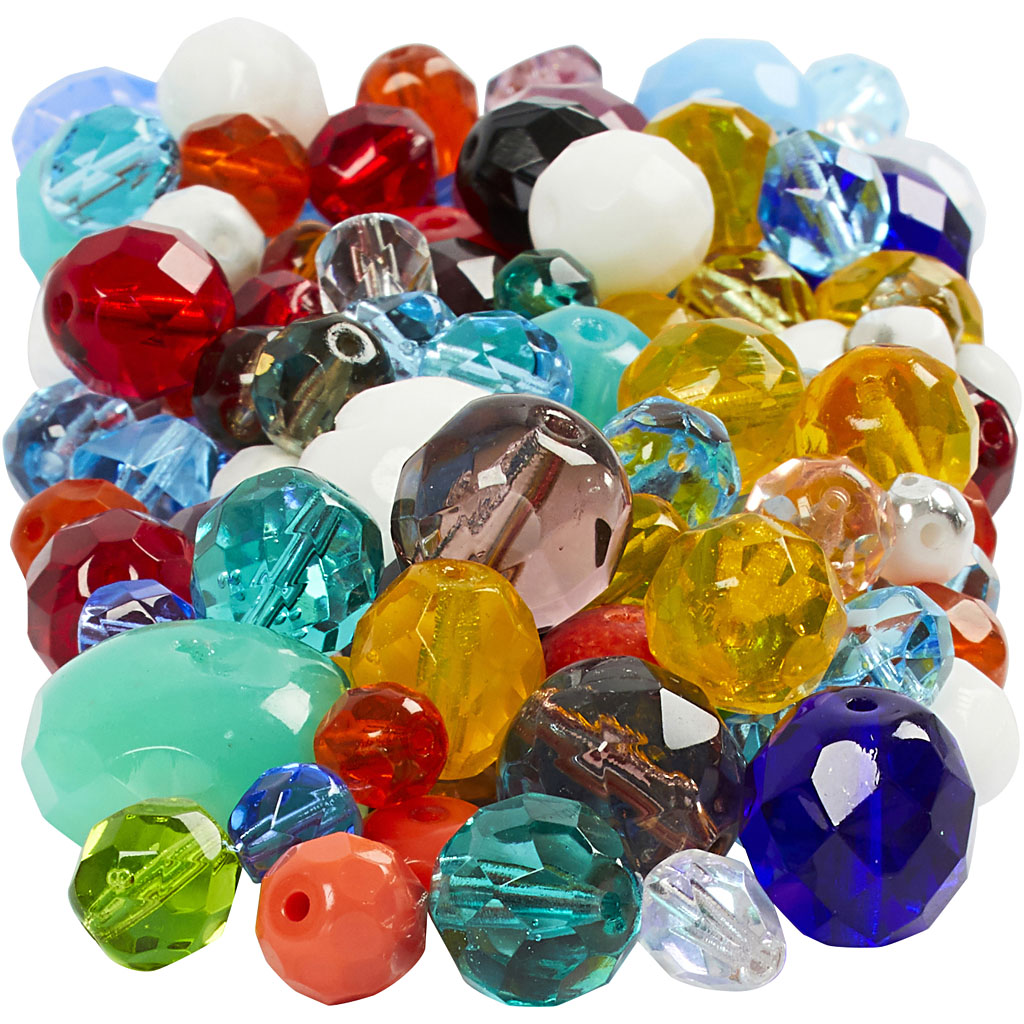 Facettmix Creativ Company Ass Farger Str 3-15 mm Hullstr 0,5-1,5 mm 400 g/1 Pk